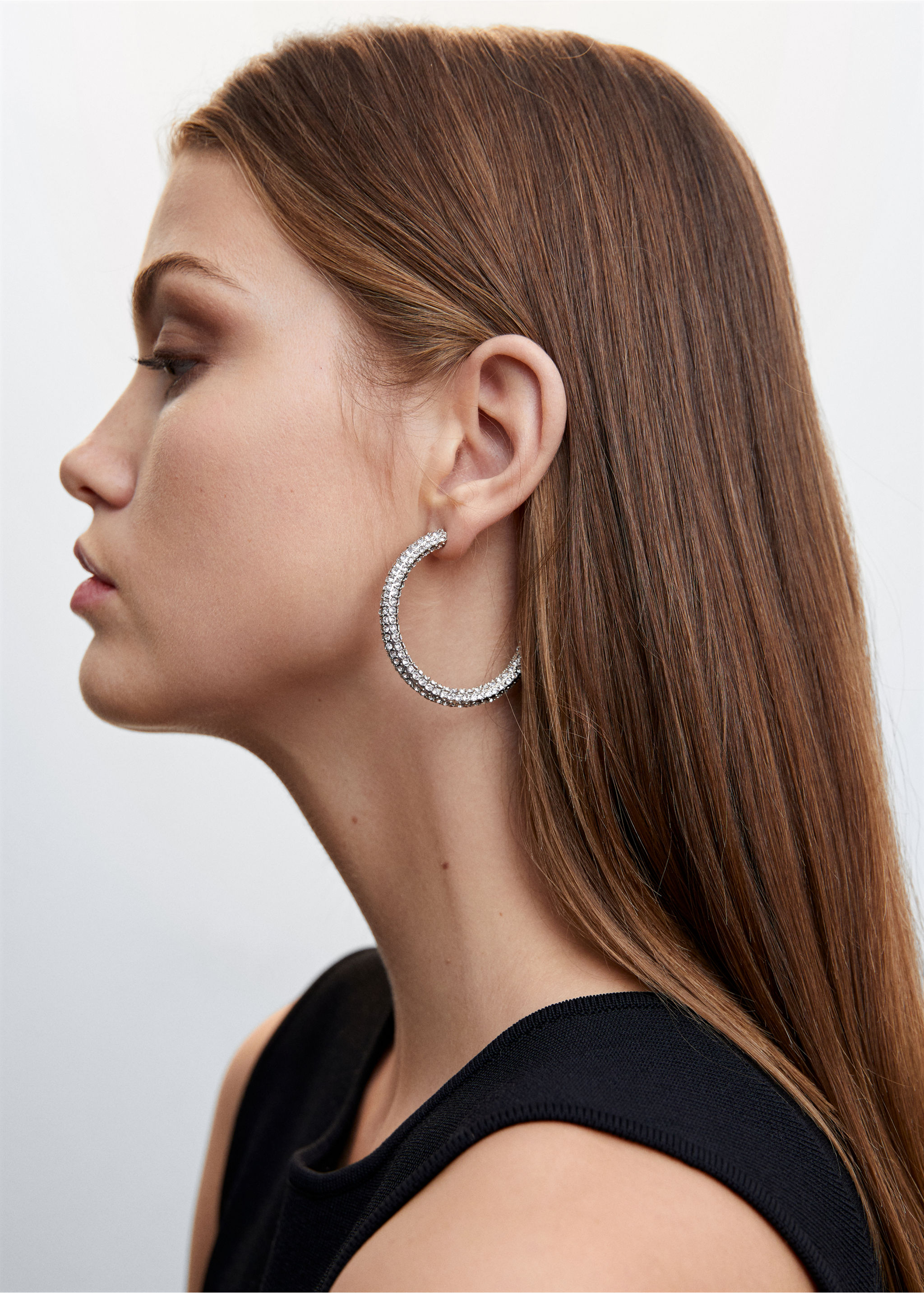 Faceted crystal hoop earrings - General plane