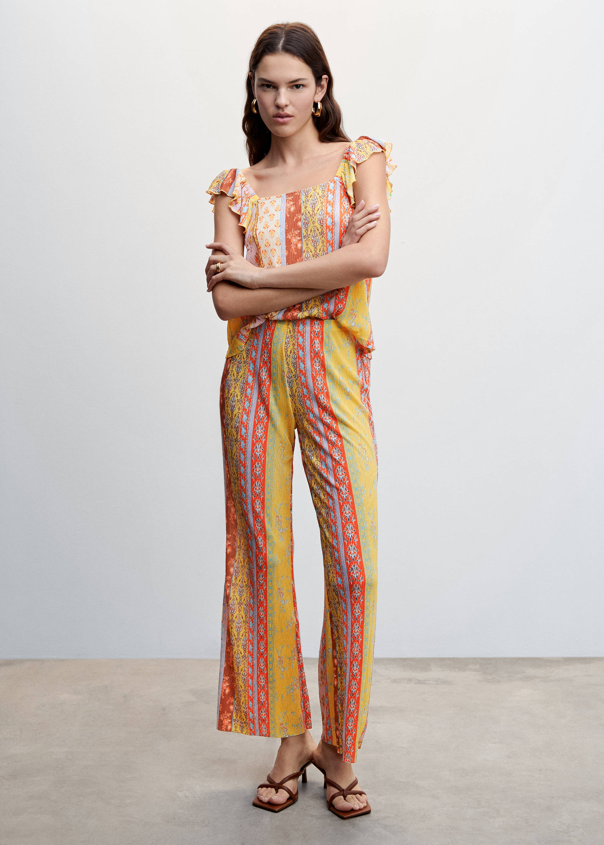 Pantalons textura estampat - Pla general