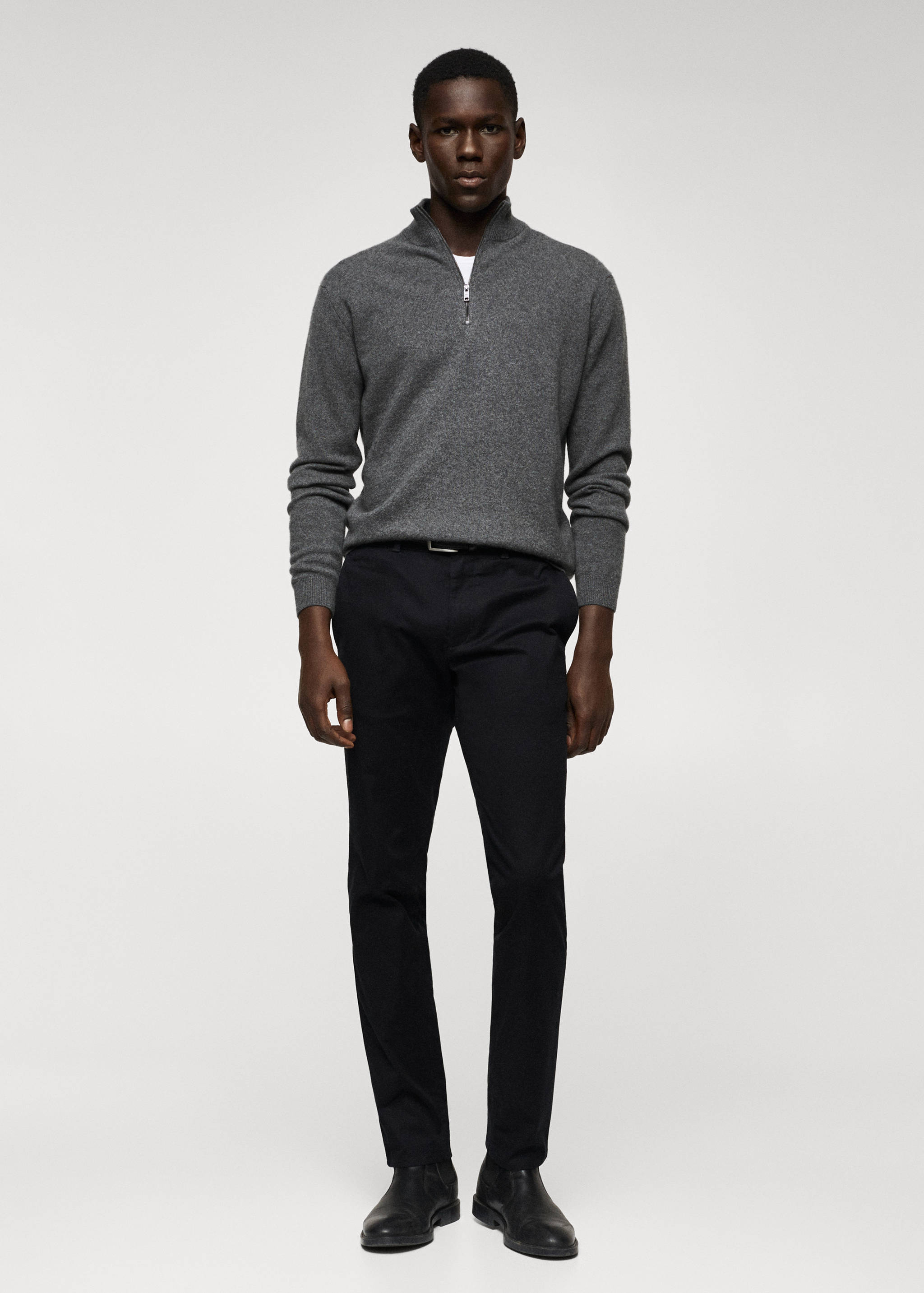 Pull-over cachemire col zippé - Plan général