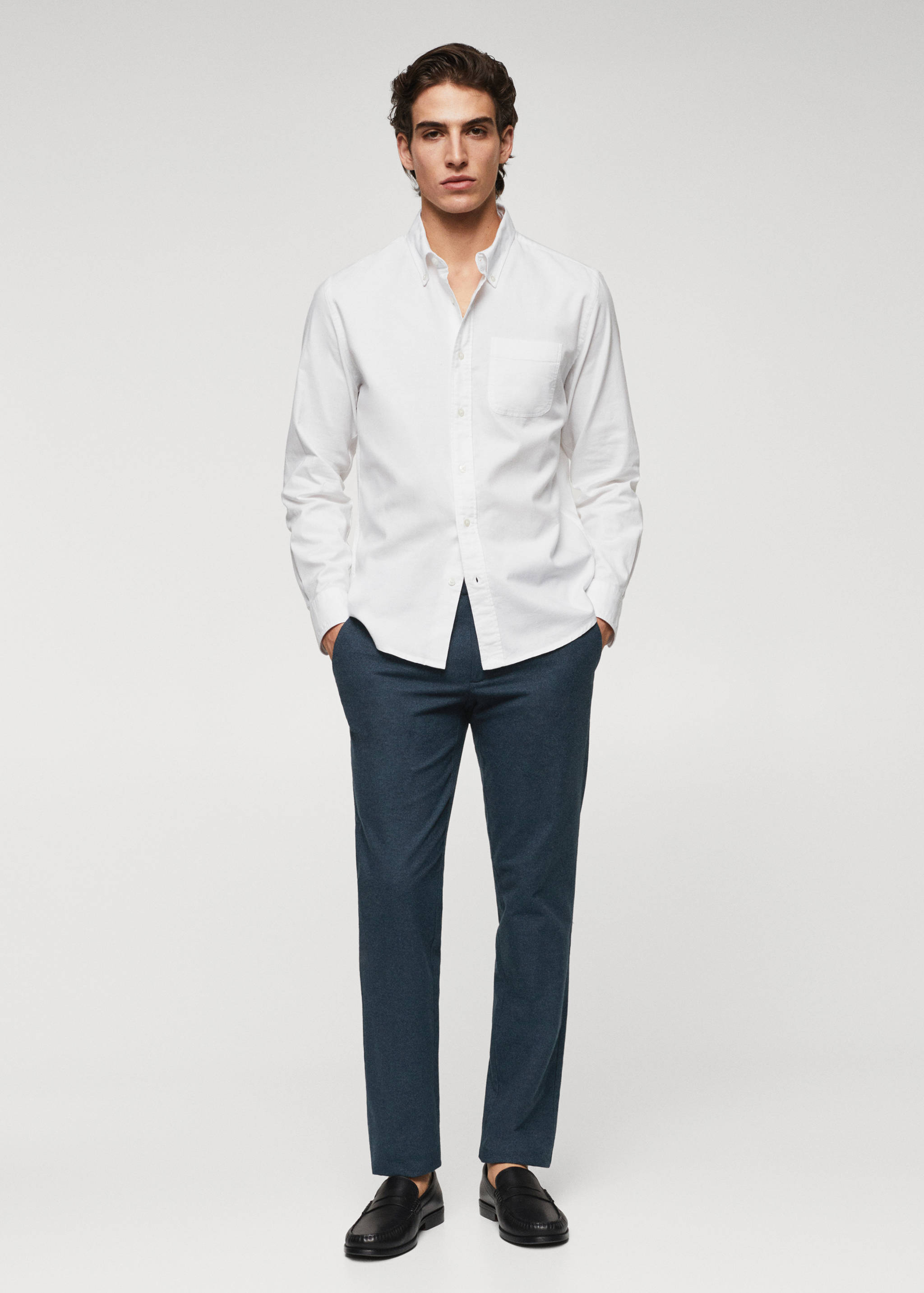 Pantalons slim fit cotó - Pla general