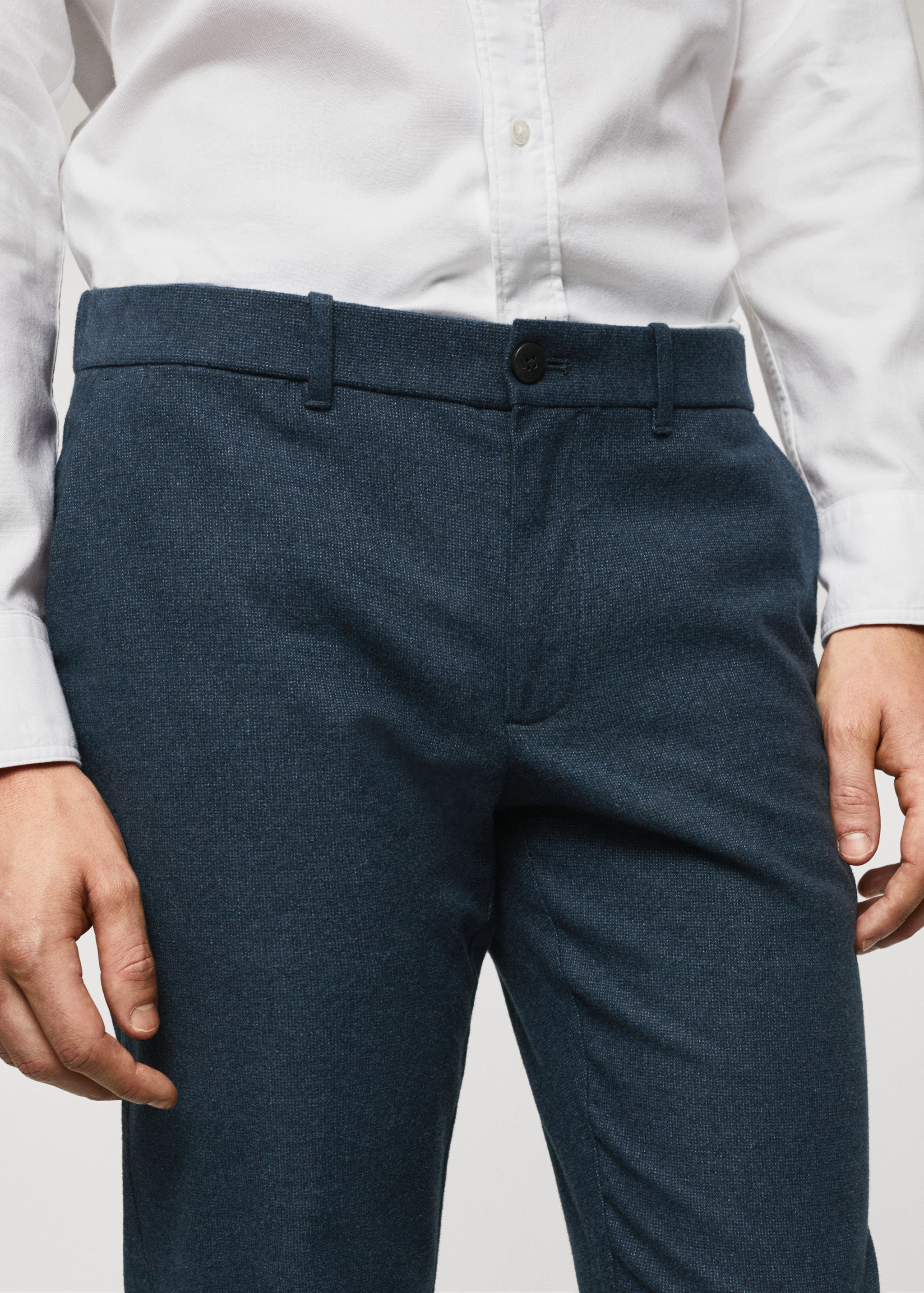 Slim-fit cotton trousers - Details of the article 1