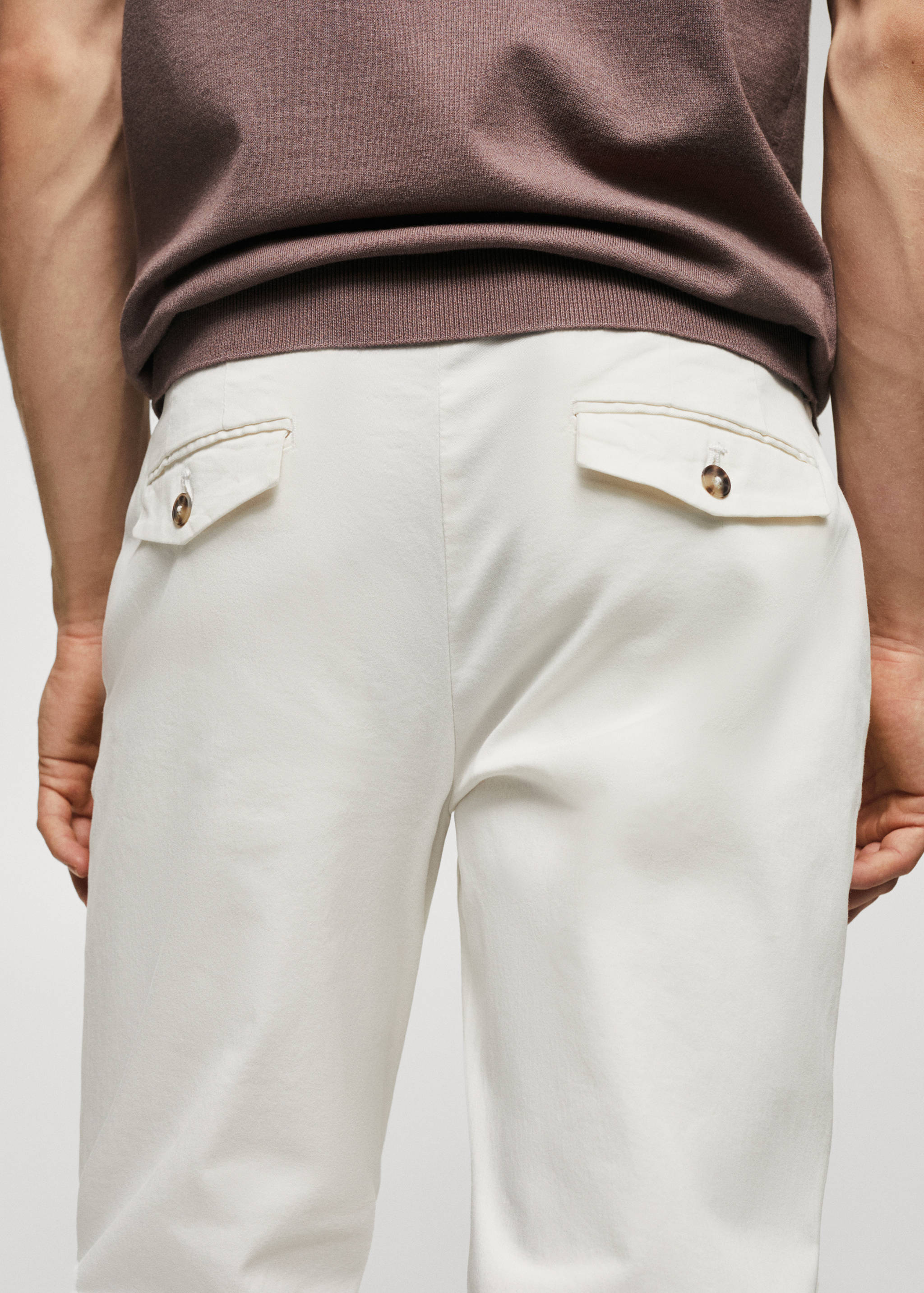 Cotton tapered crop pants - Details of the article 1