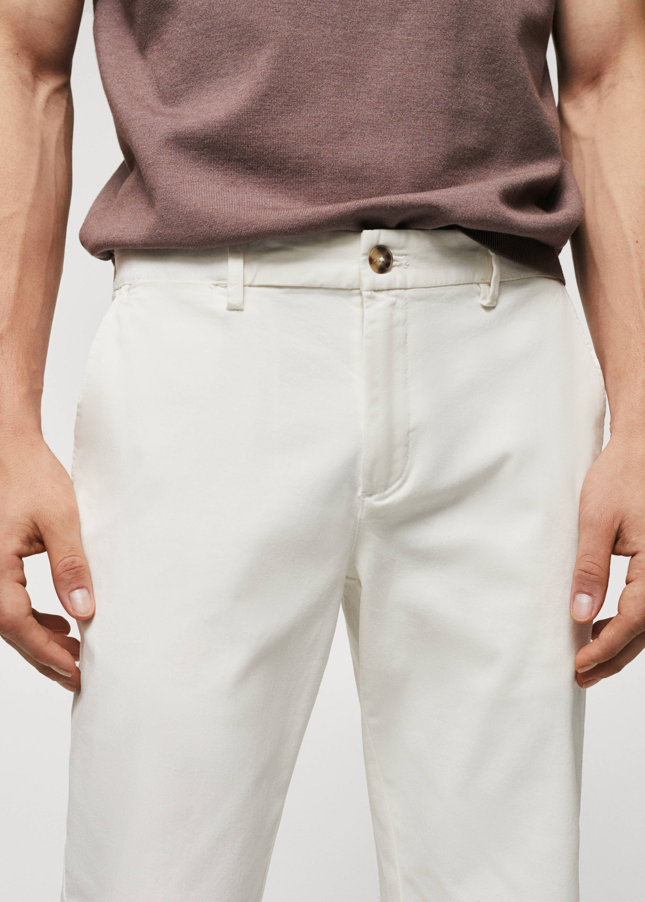 Cotton tapered crop pants - Details of the article 4