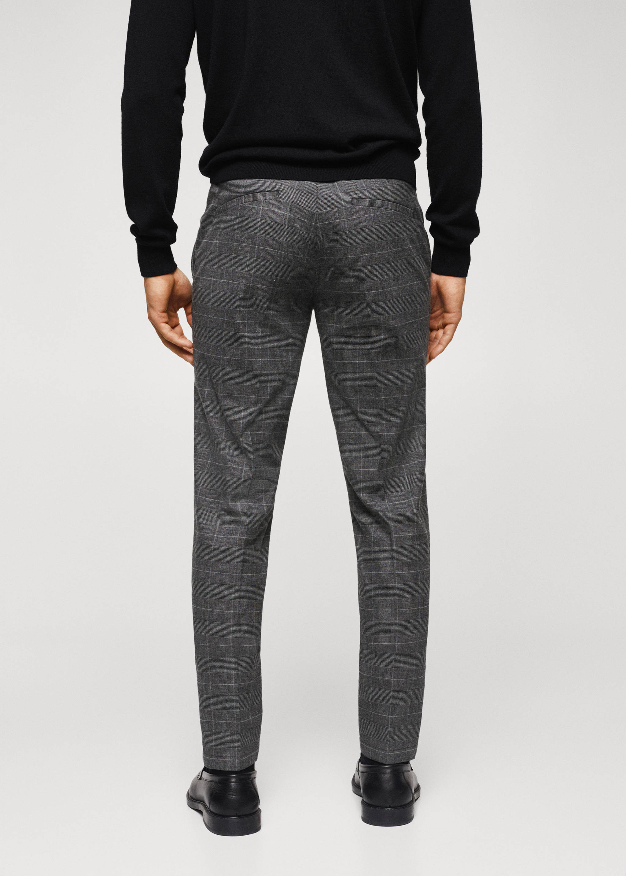 Slim fit checked cotton trousers - Reverse of the article