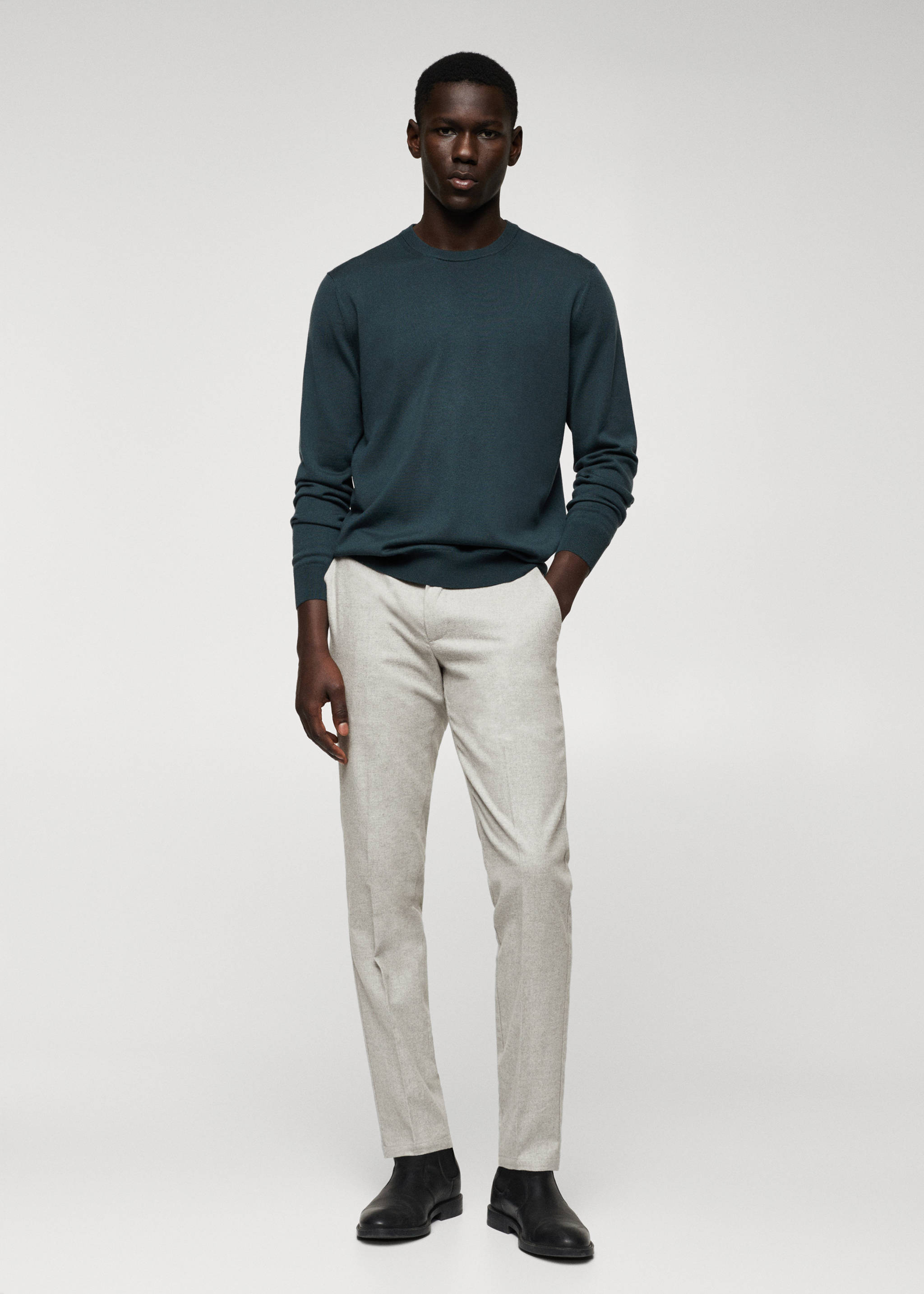 Pantalons slim fit cotó - Pla general