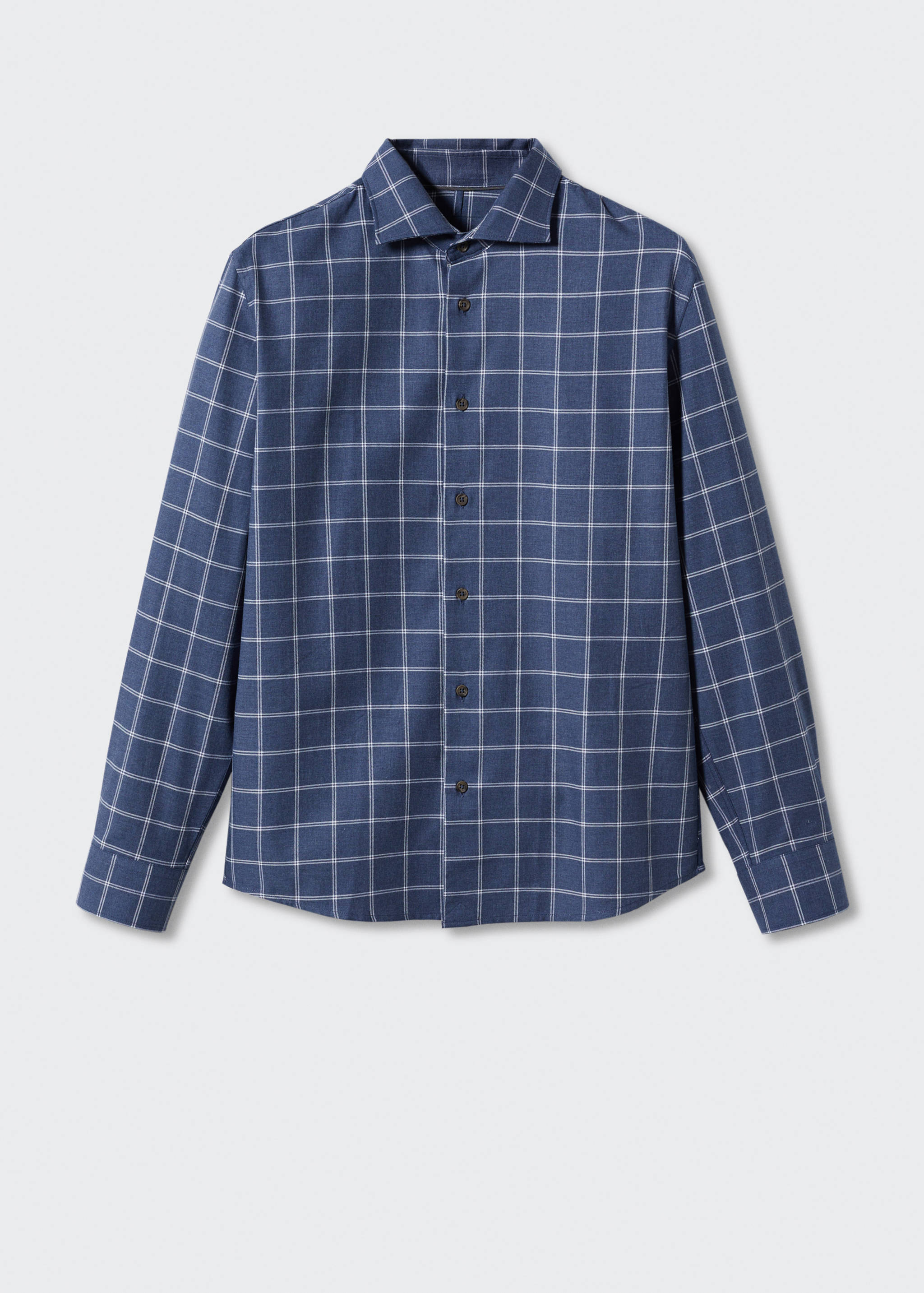Slim-fit windowpane-check shirt - Article without model