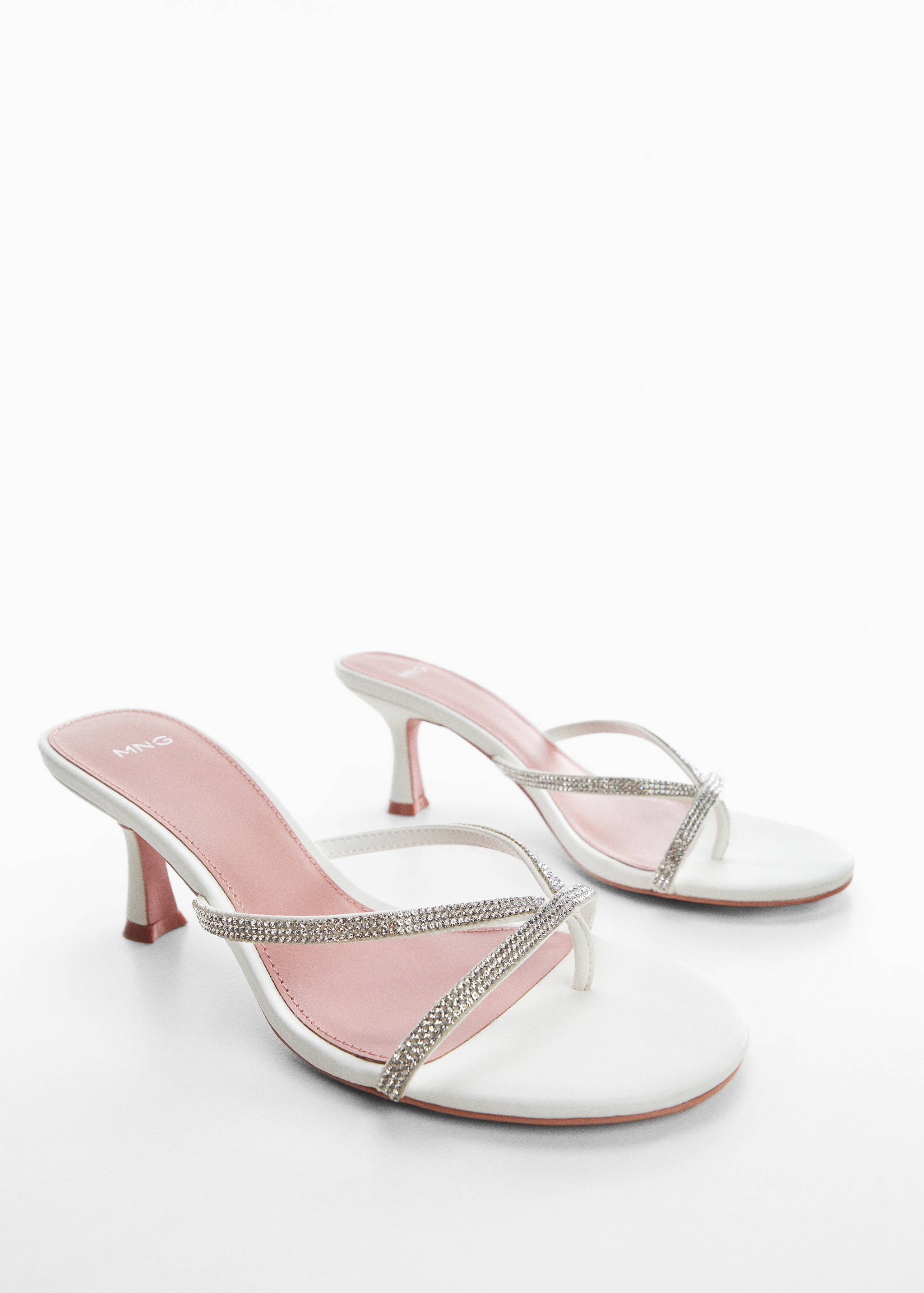 Heeled sandal with strass strap - Medium plane