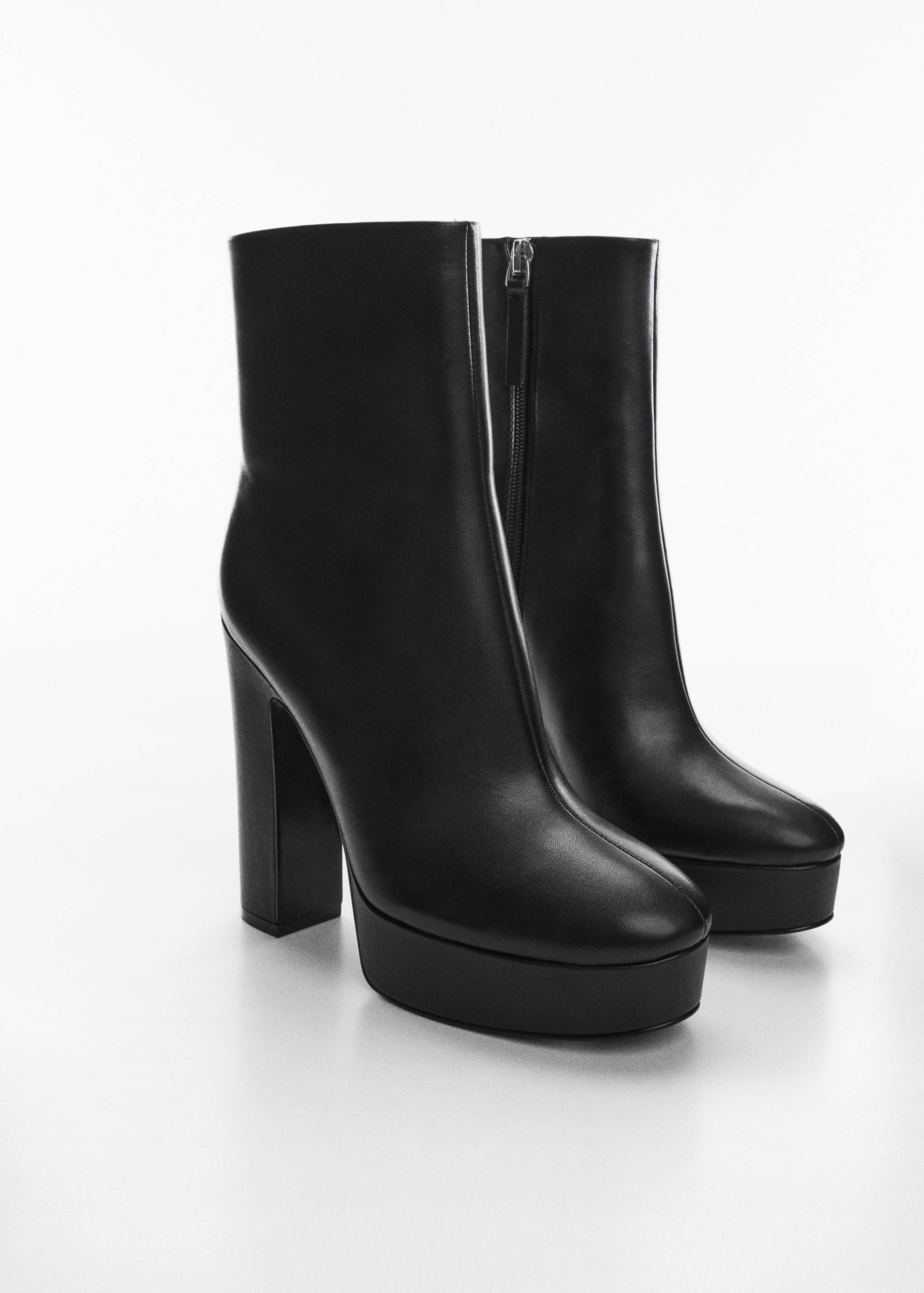 Platform leather ankle boots - Medium plane