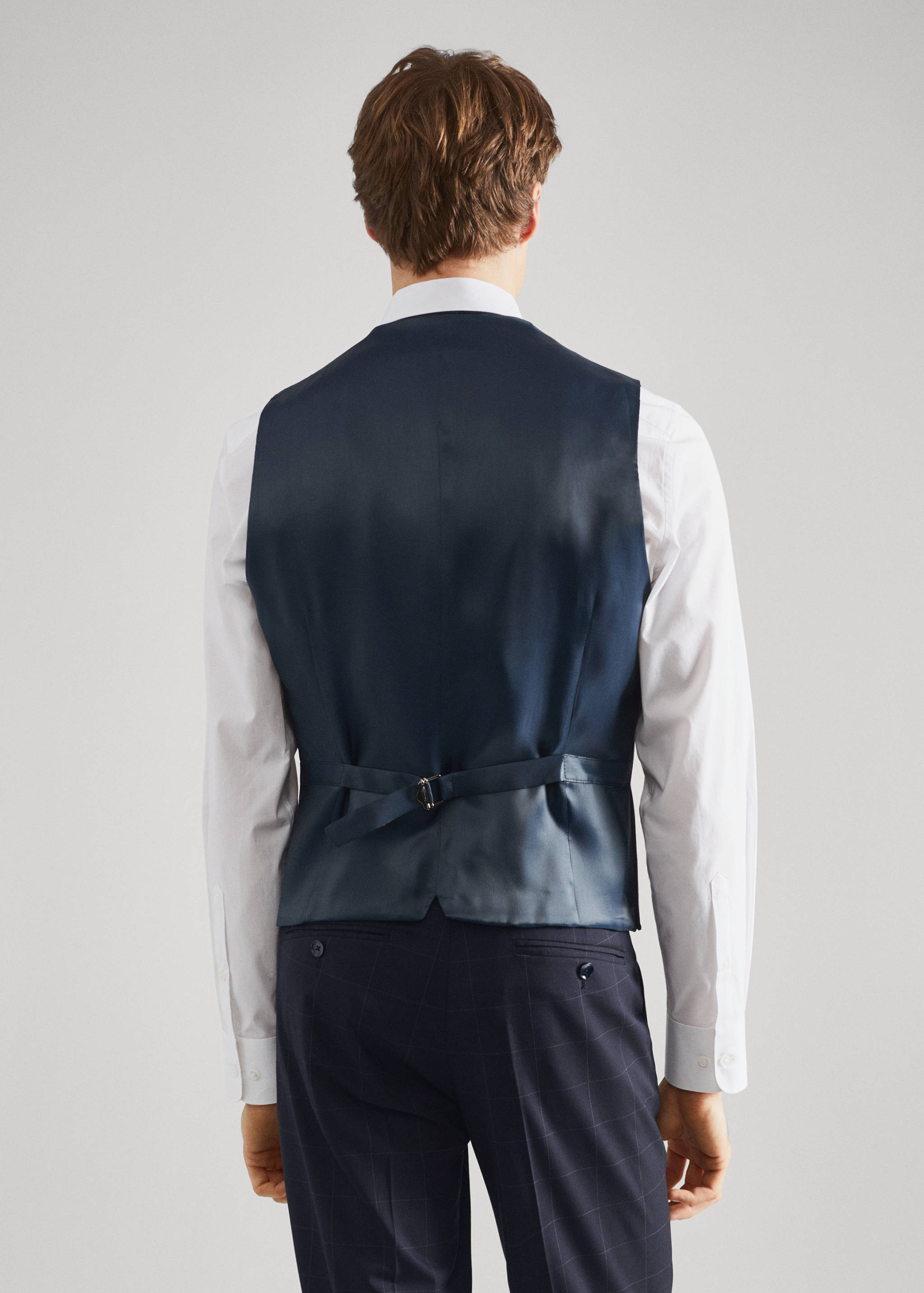 Gilet de costume slim fit carreaux - Verso de l’article