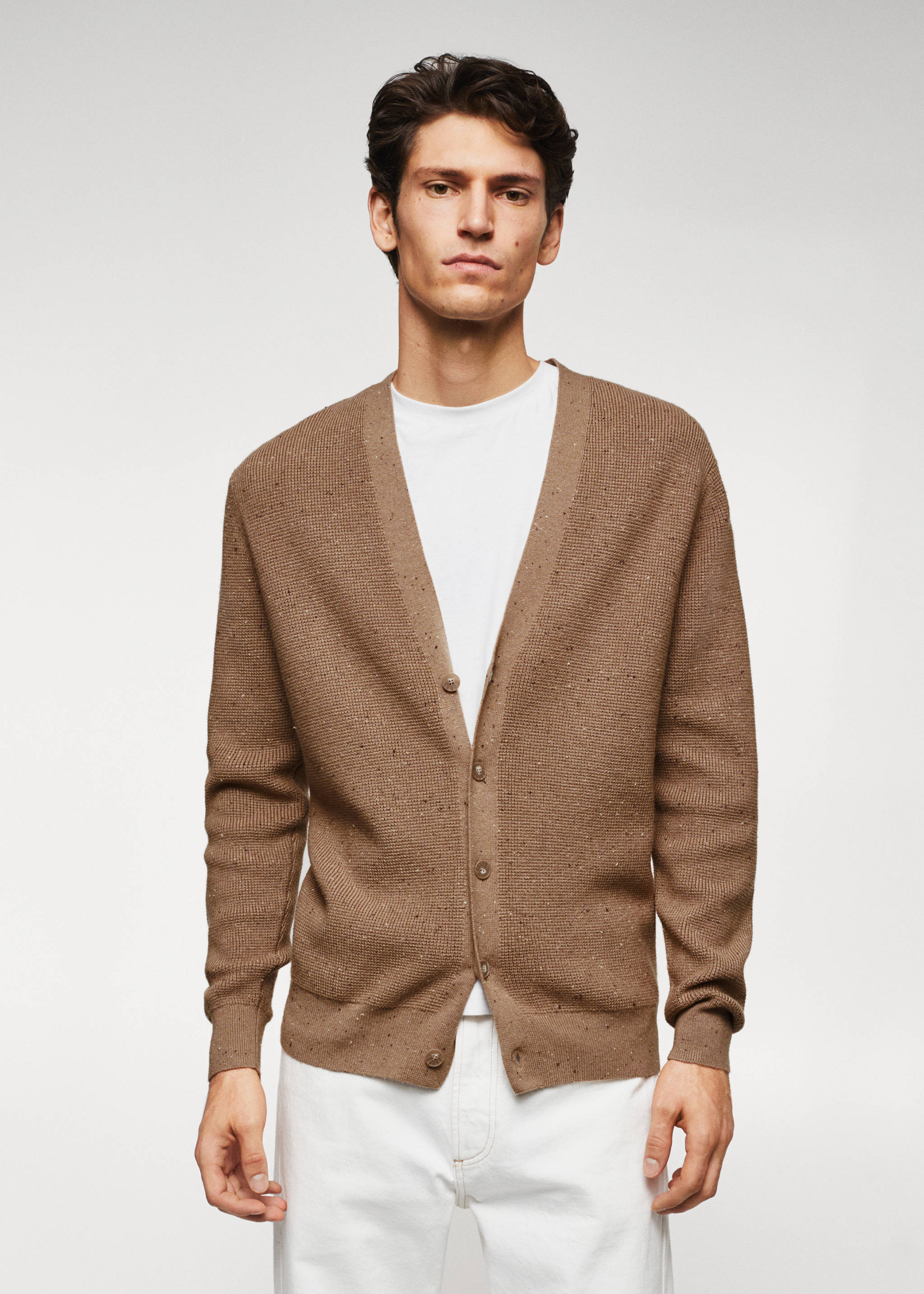 Structured marbled cardigan - Medium plane