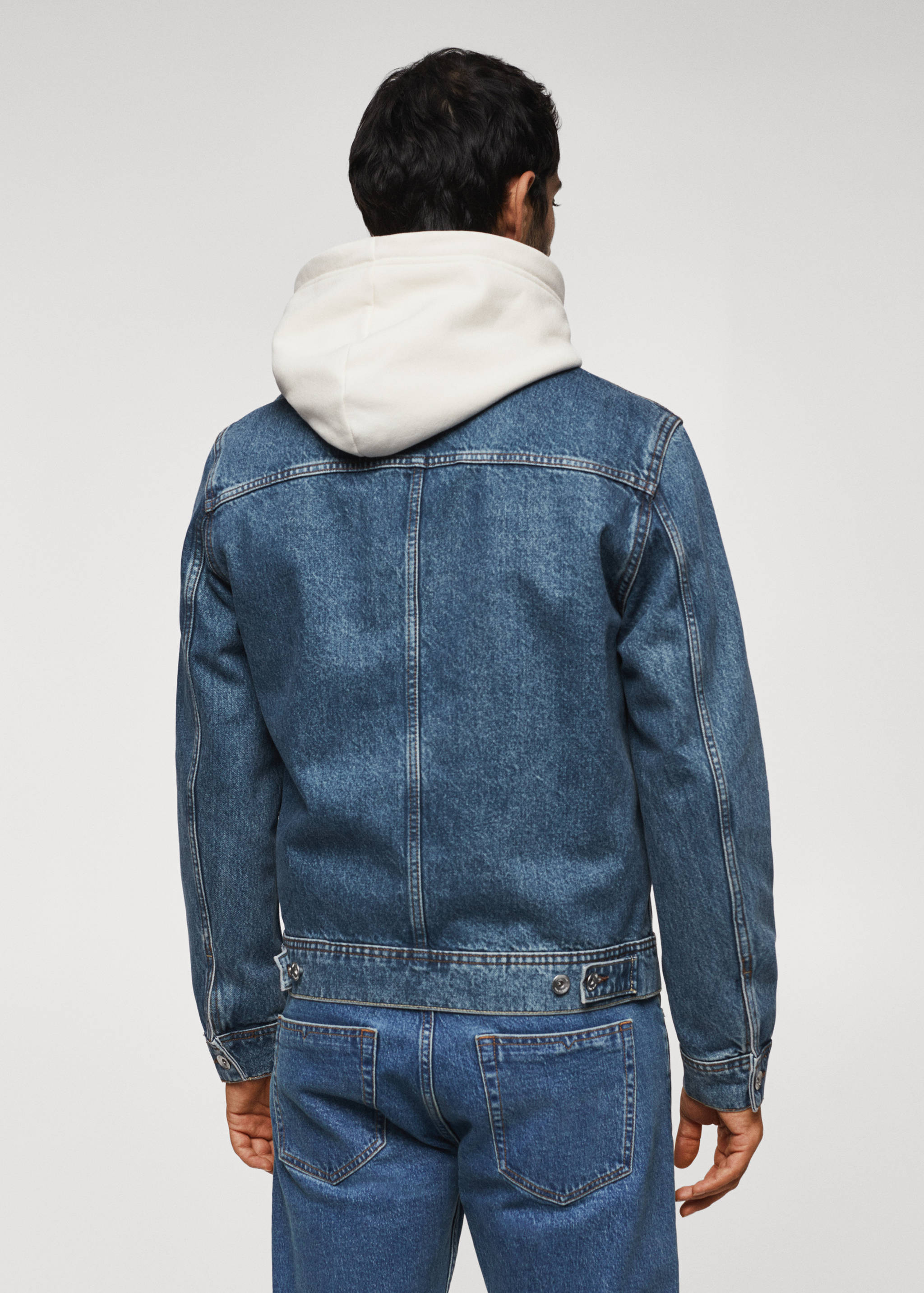 Vintage-wash denim jacket - Reverse of the article
