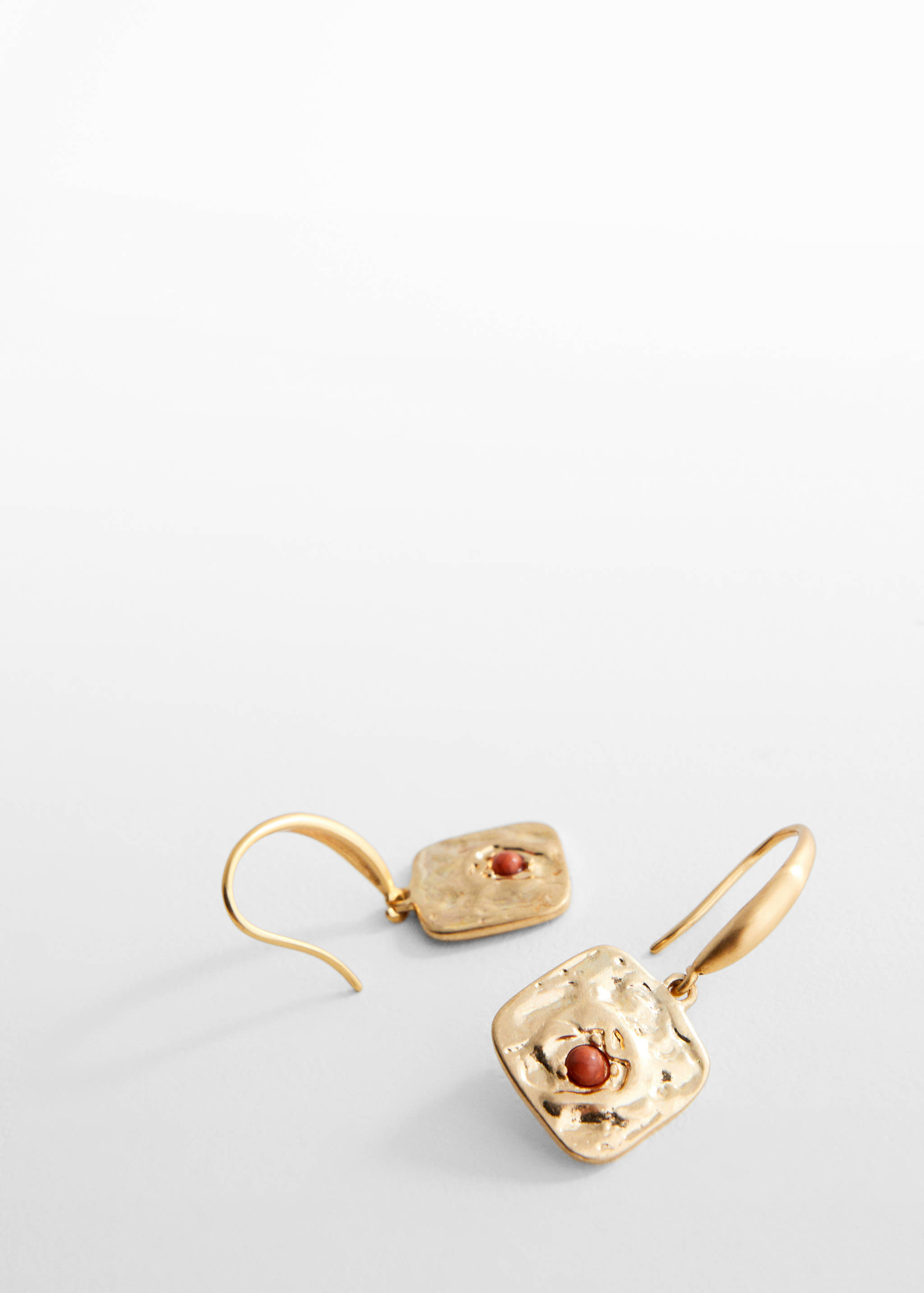 Vierkante oorbellen met kralen - Middenvlak