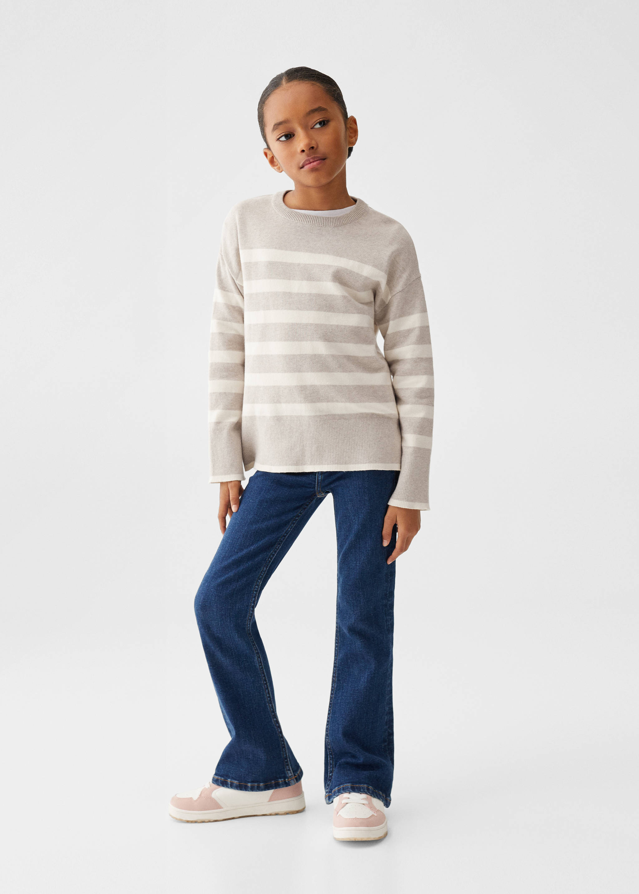 Striped cotton-blend sweater - General plane