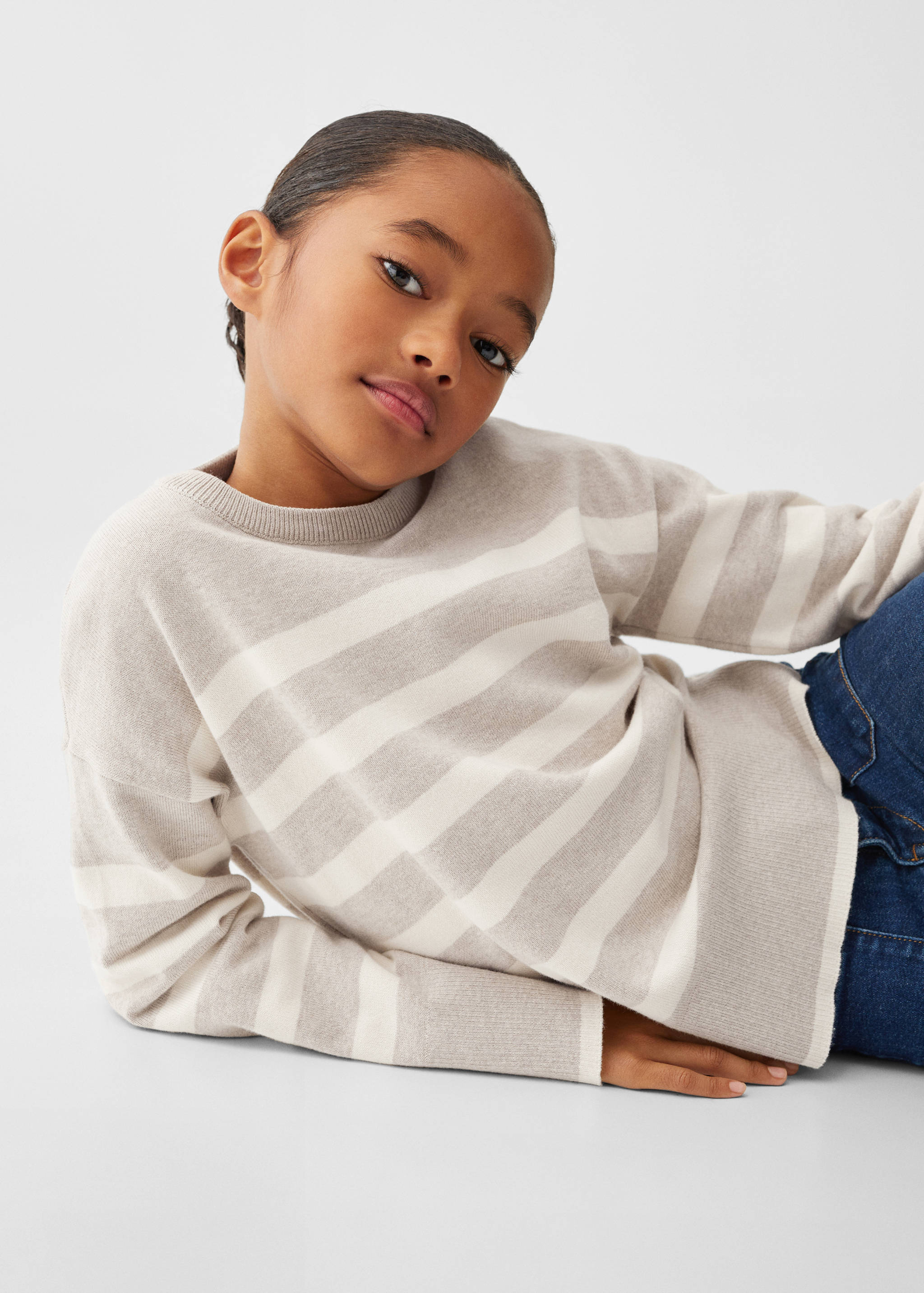 Striped cotton-blend sweater - Details of the article 2