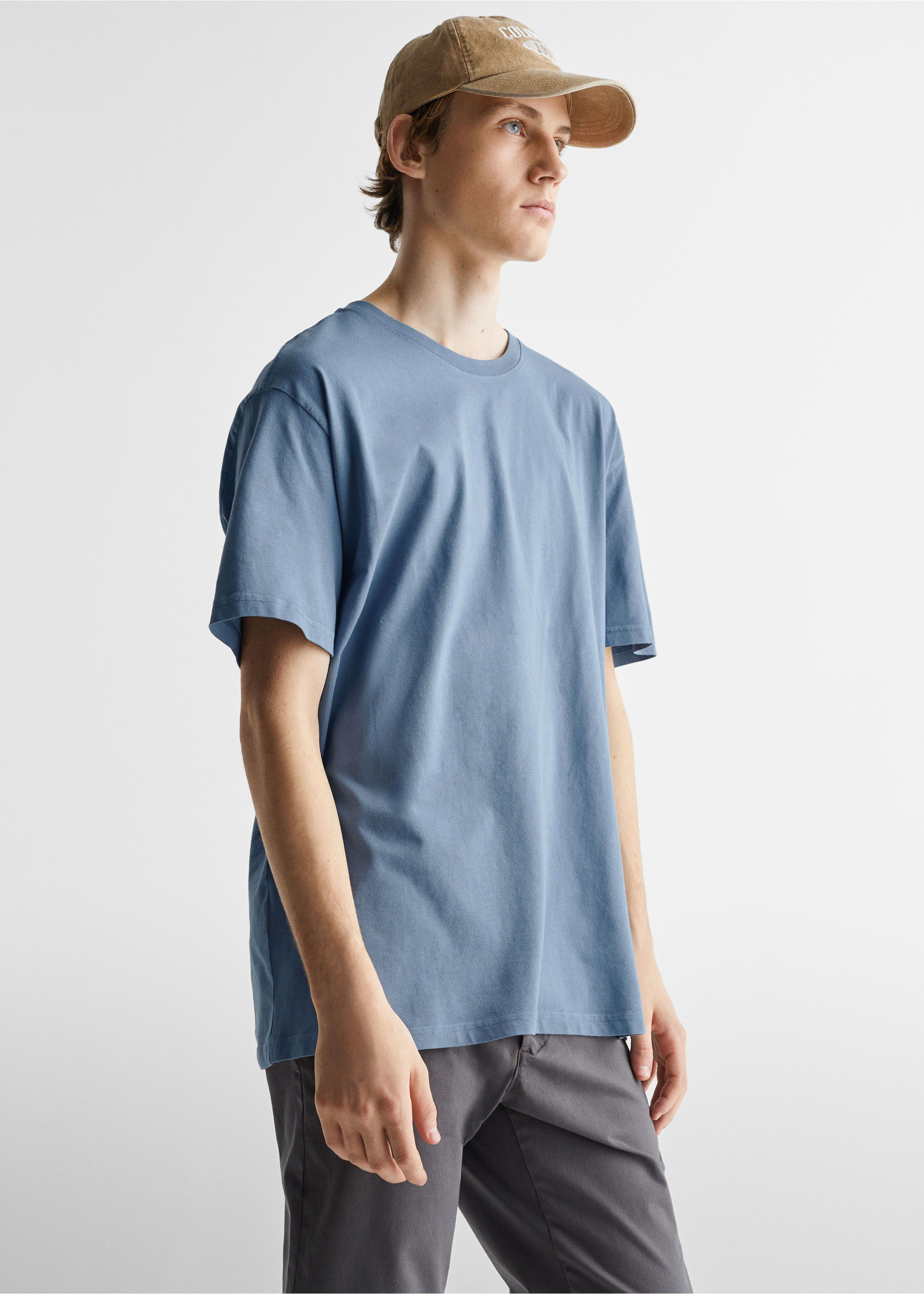 Basic oversized cotton t-shirt - Medium plane