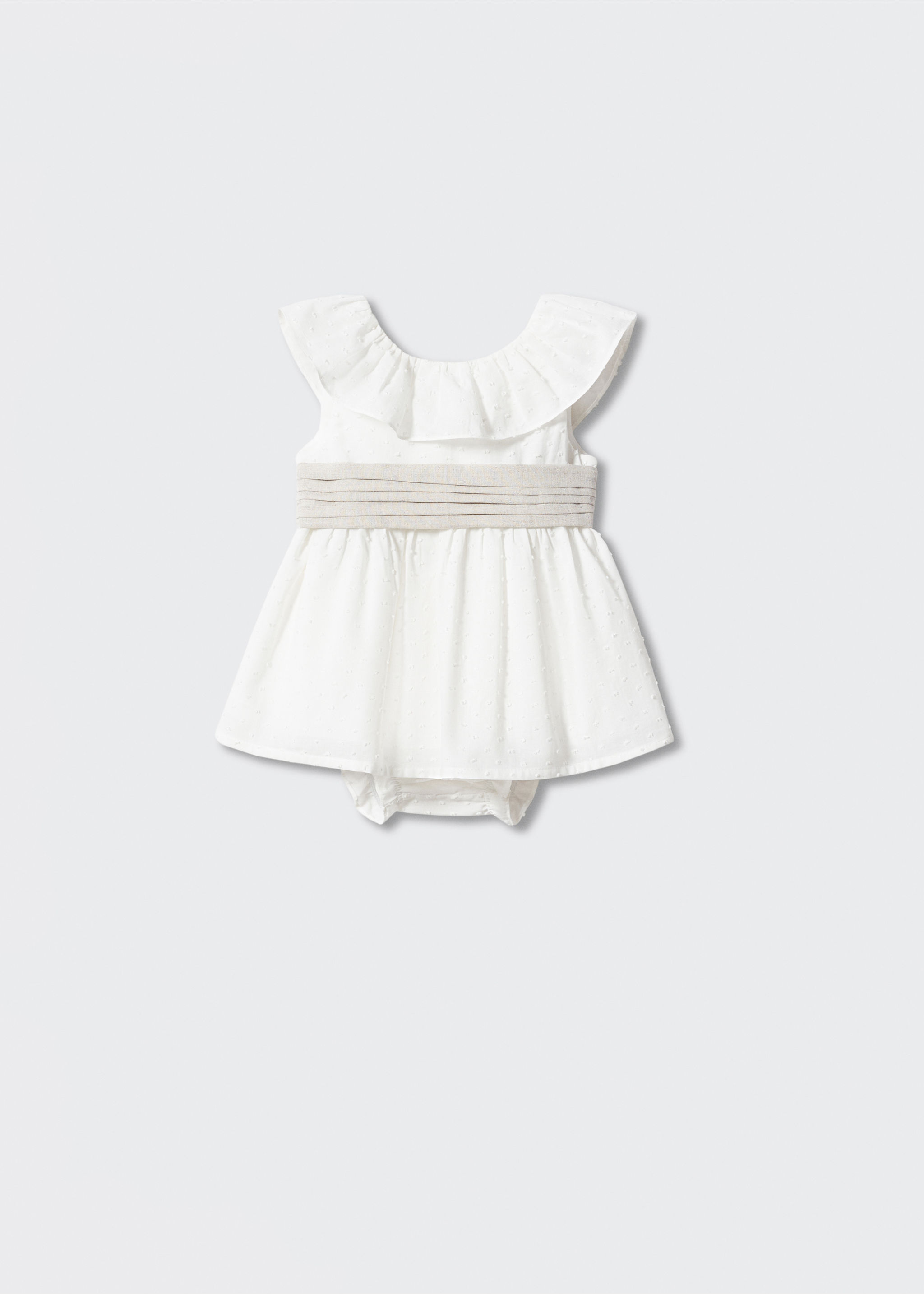Set aus Plumetis-Kleid und -Höschen mit Rüschen - Artikel ohne Model