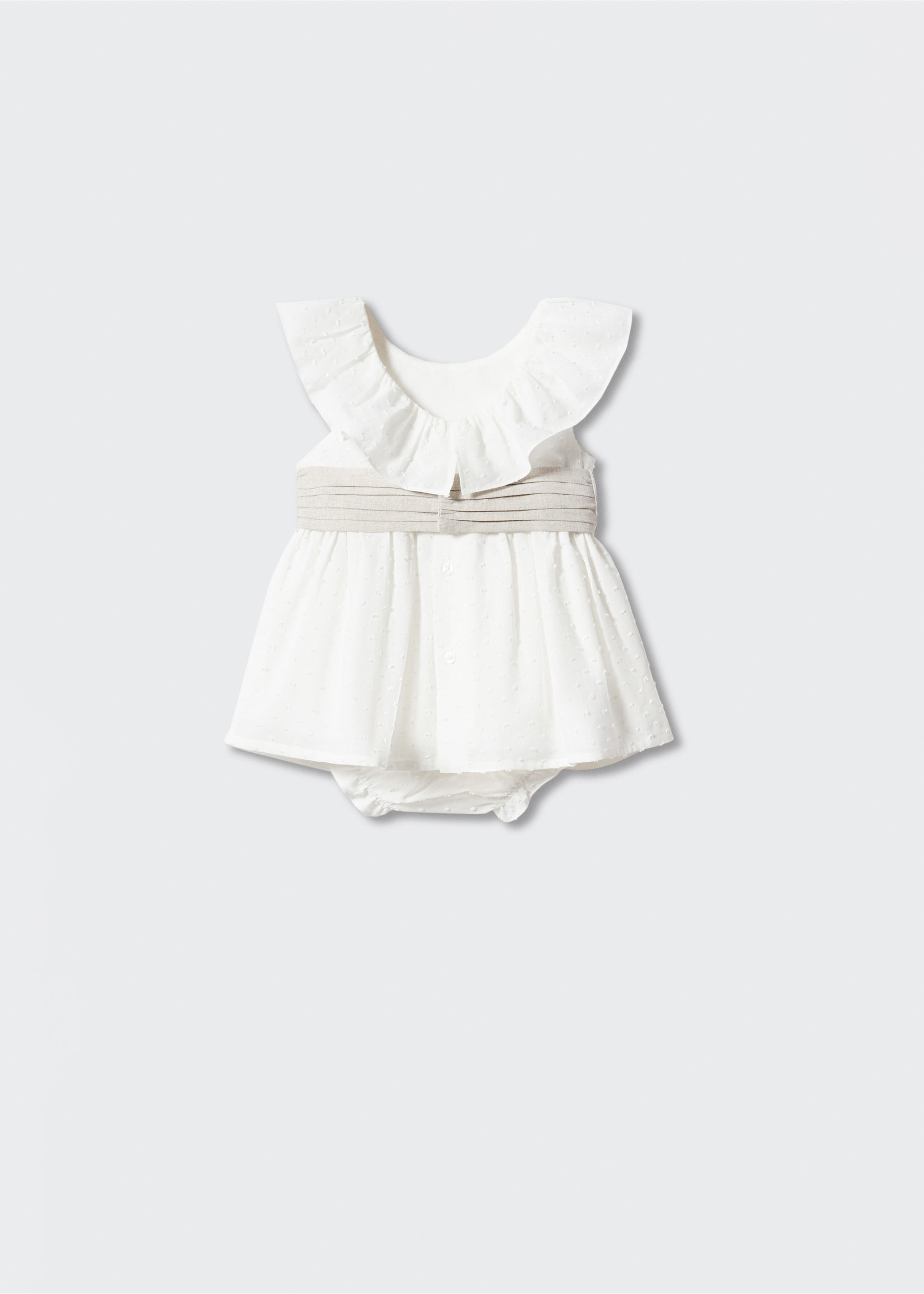 Set aus Plumetis-Kleid und -Höschen mit Rüschen - Rückseite des Artikels