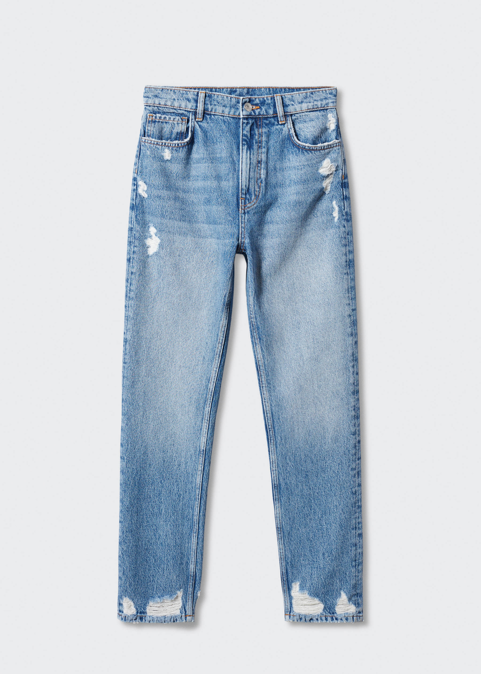 Jeans rectos tiro alto rotos - Artículo sin modelo