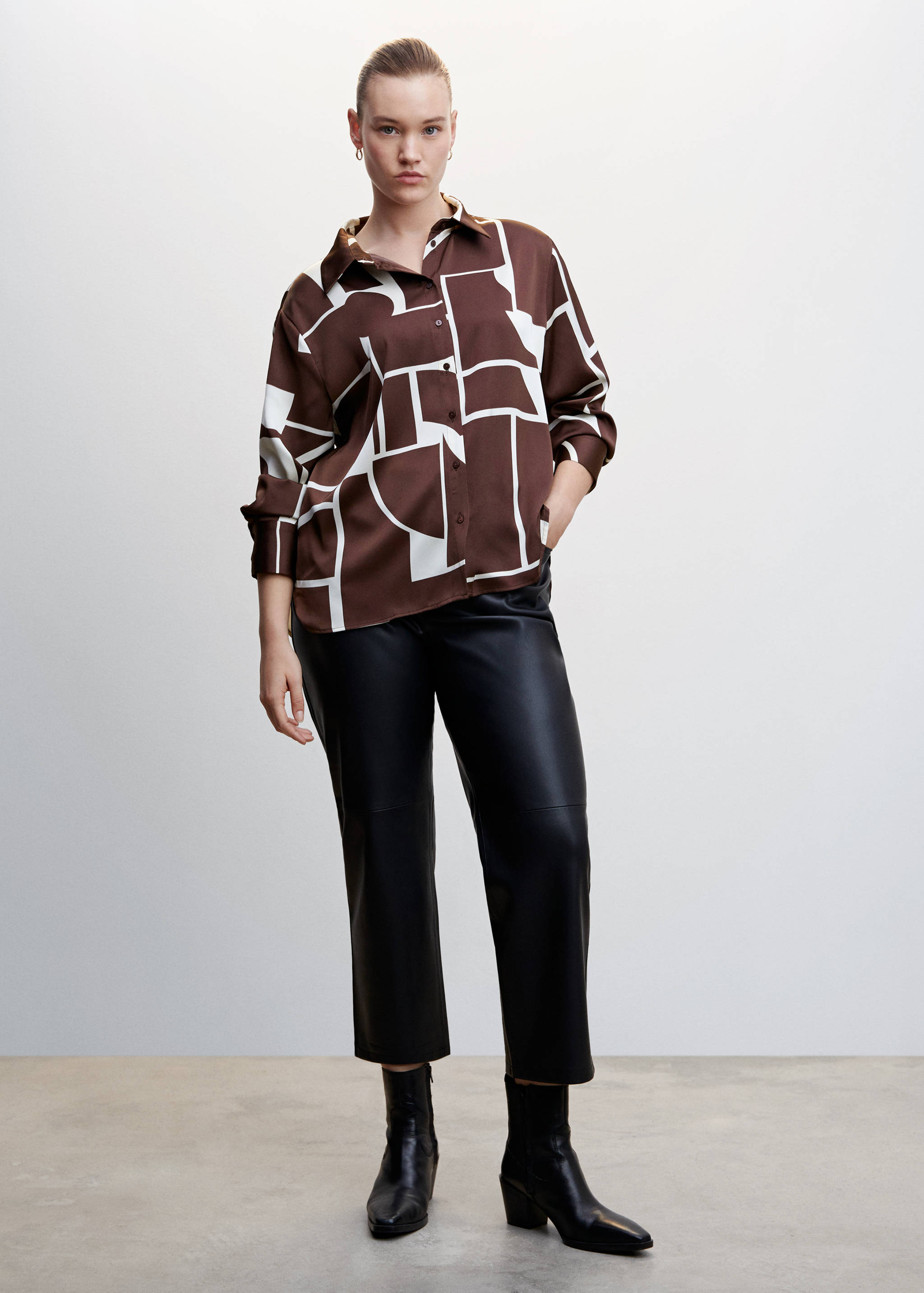 Camisa setinada estampada - Detall de l'article 3