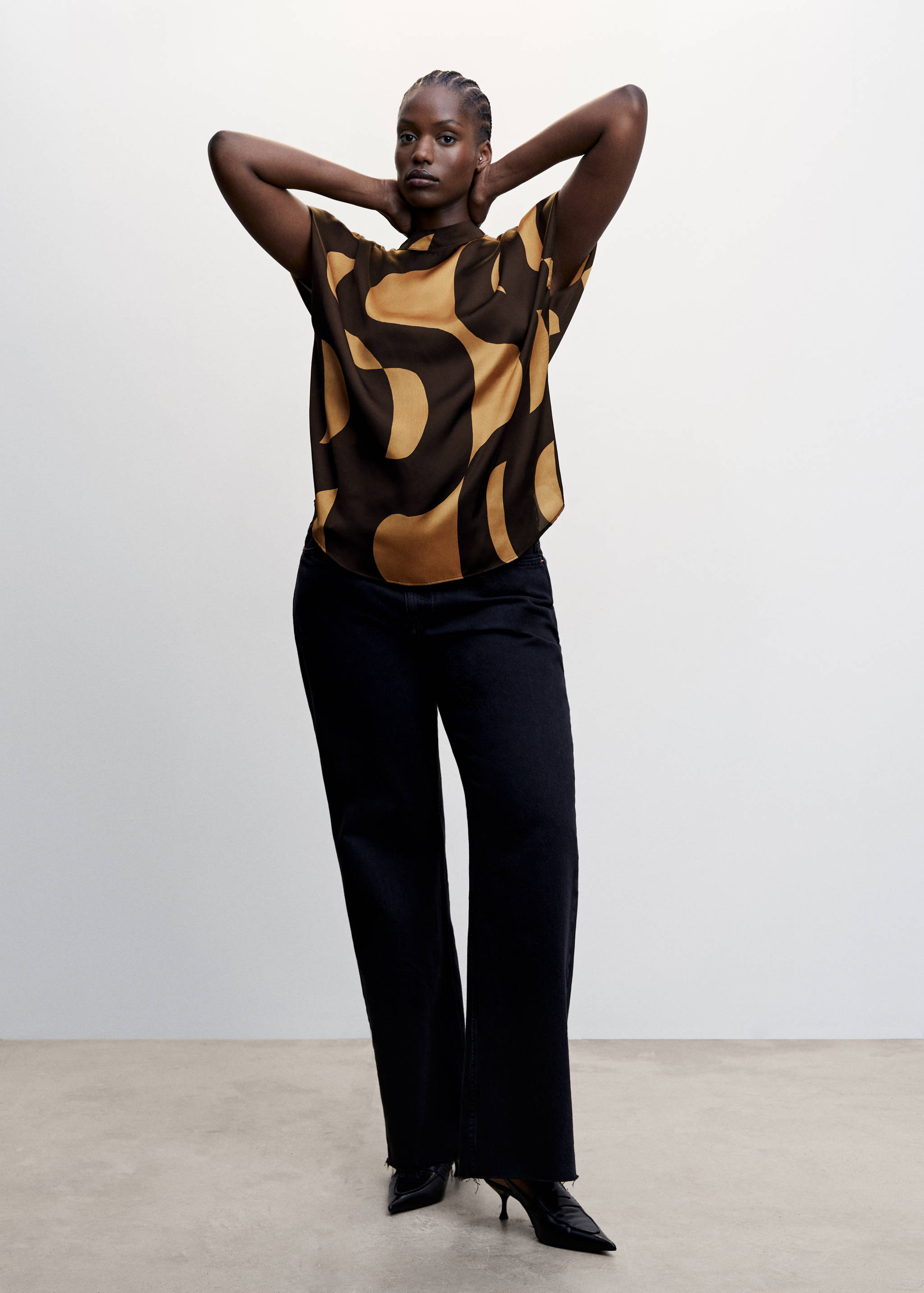 High neck printed blouse - Details of the article 3