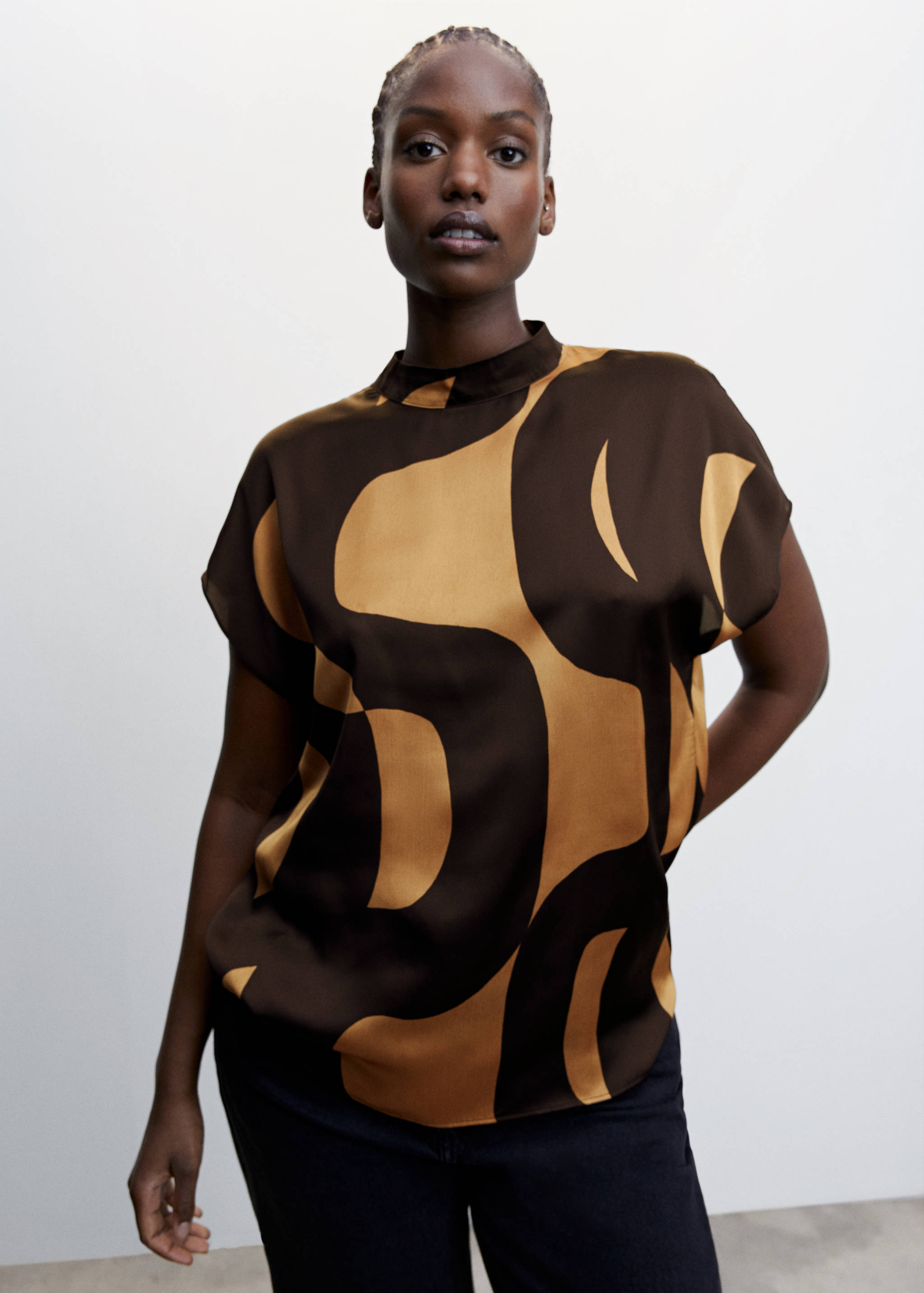 High neck printed blouse - Details of the article 5