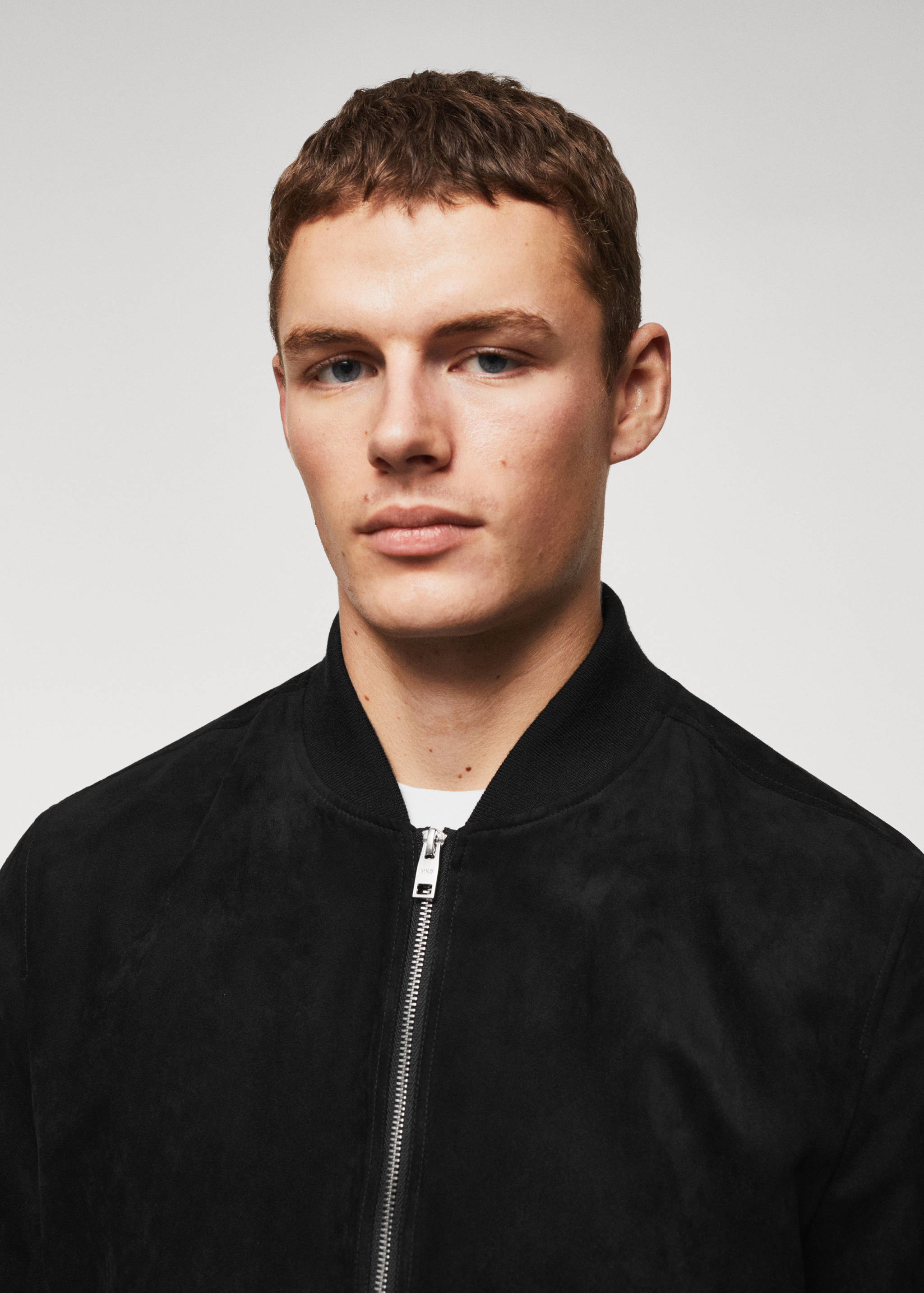 Suede-effect bomber jacket - Details of the article 1