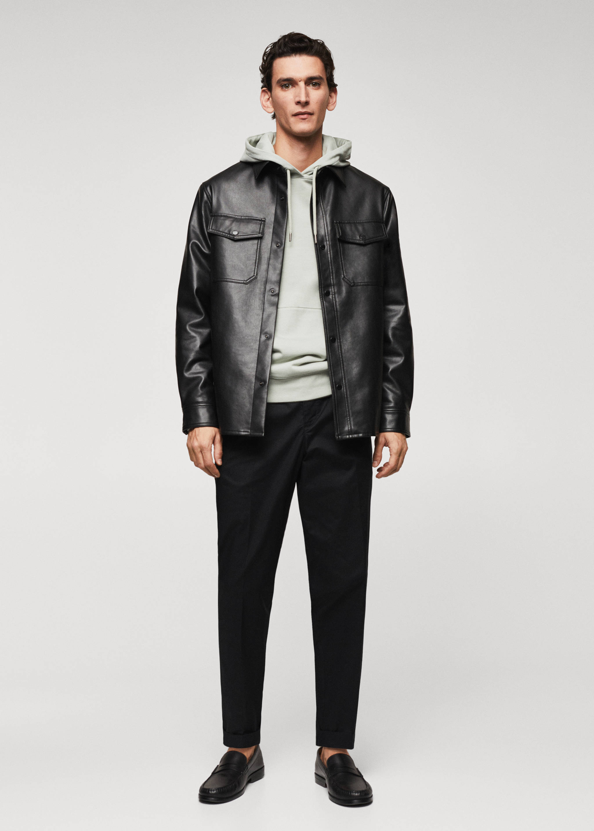 Leather-effect overshirt - General plane