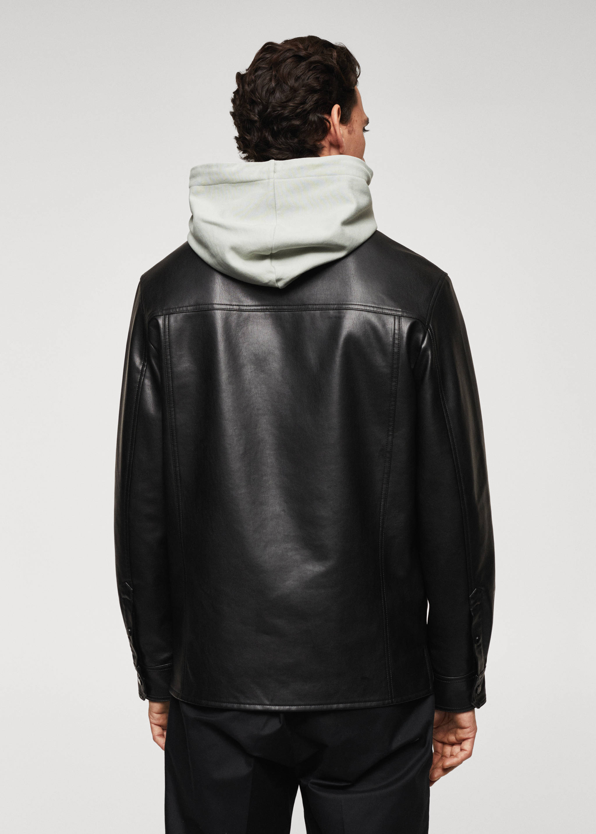 Leather-effect overshirt - Reverse of the article