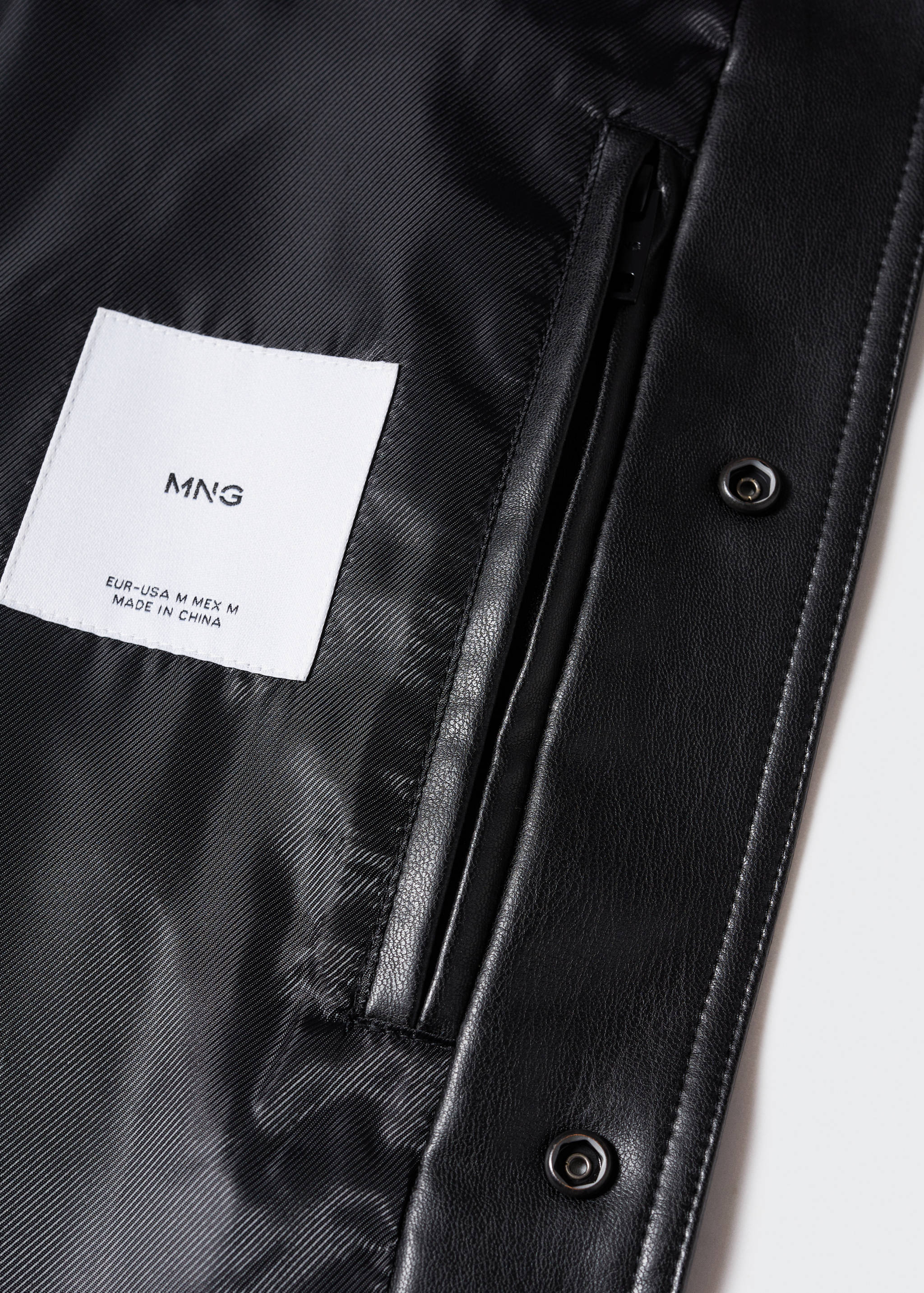 Leather-effect overshirt - Details of the article 0