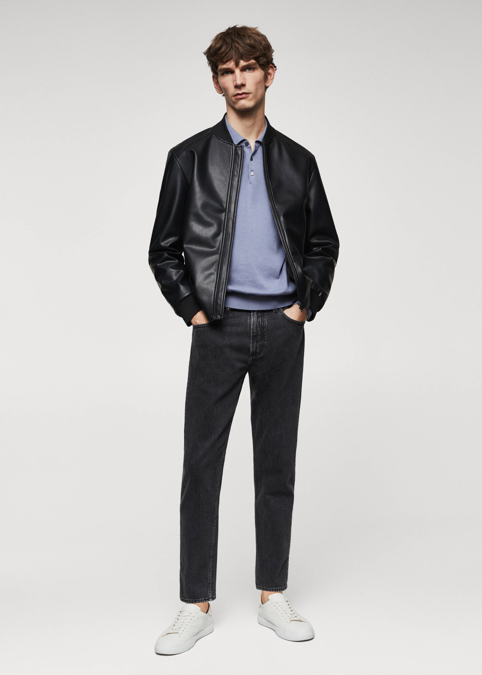 Caçadora bomber efecte pell - Pla general