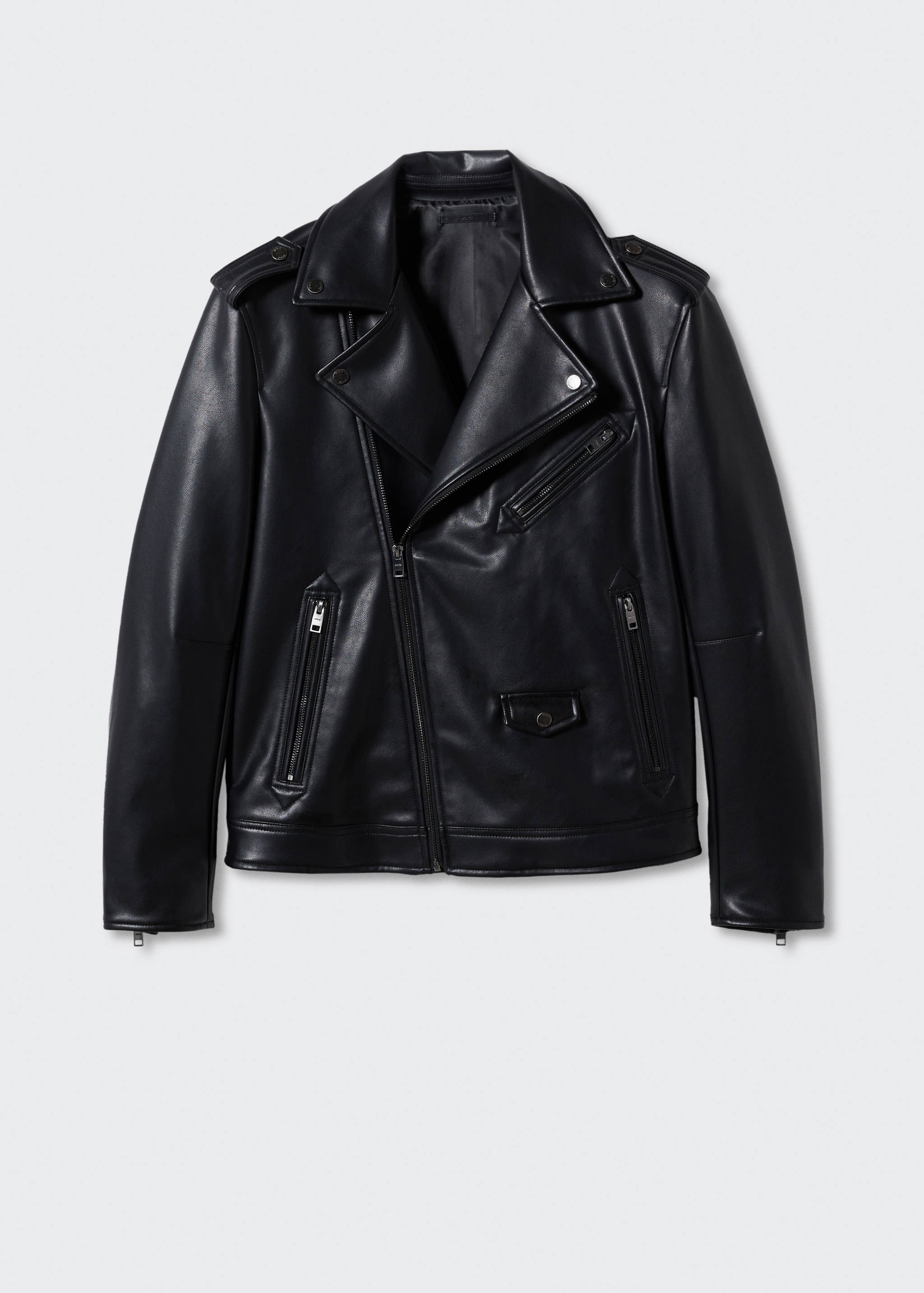 Caçadora biker efecte pell - Article sense model