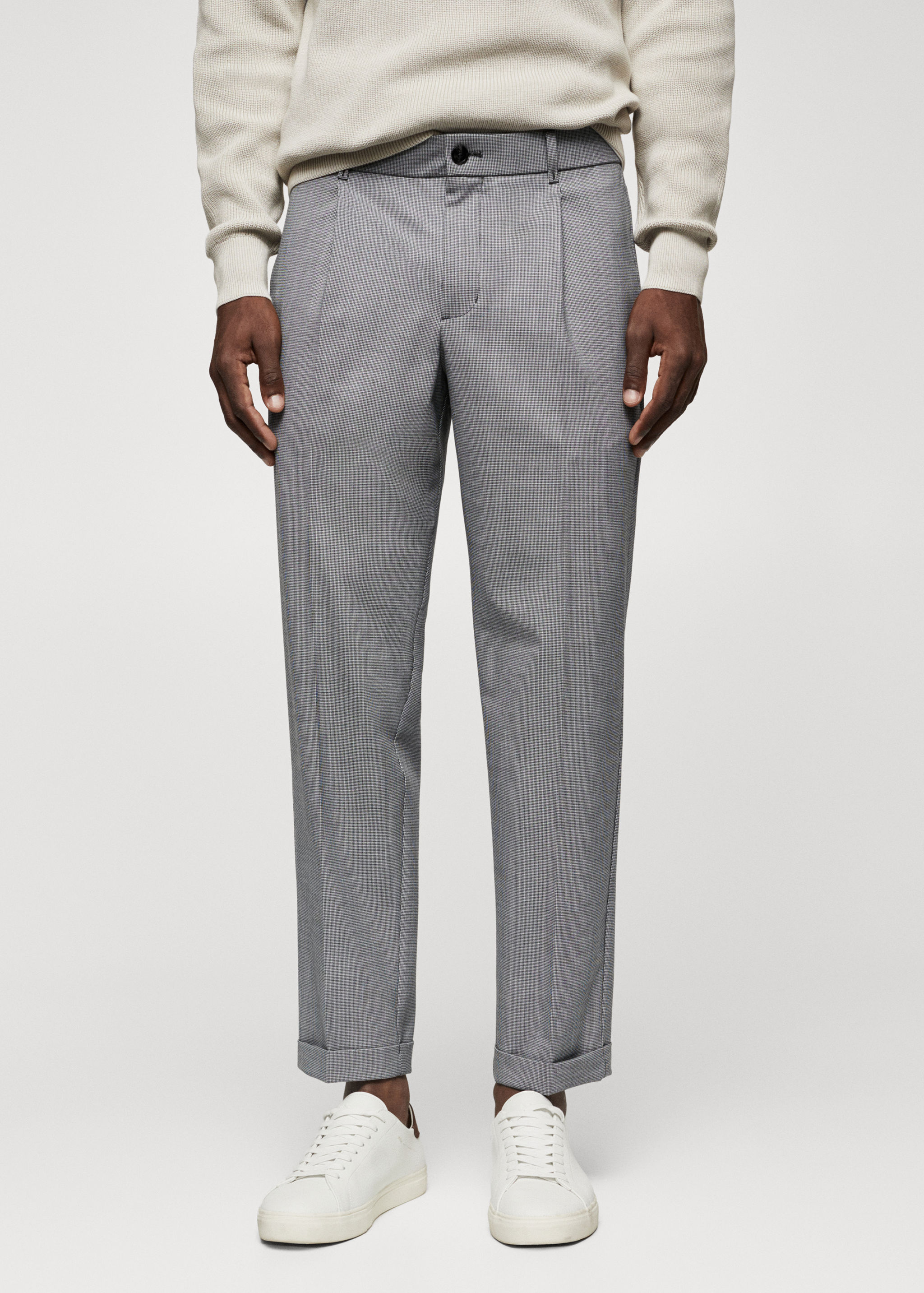 Slim Fit-Bundfaltenhose - Mittlere Ansicht