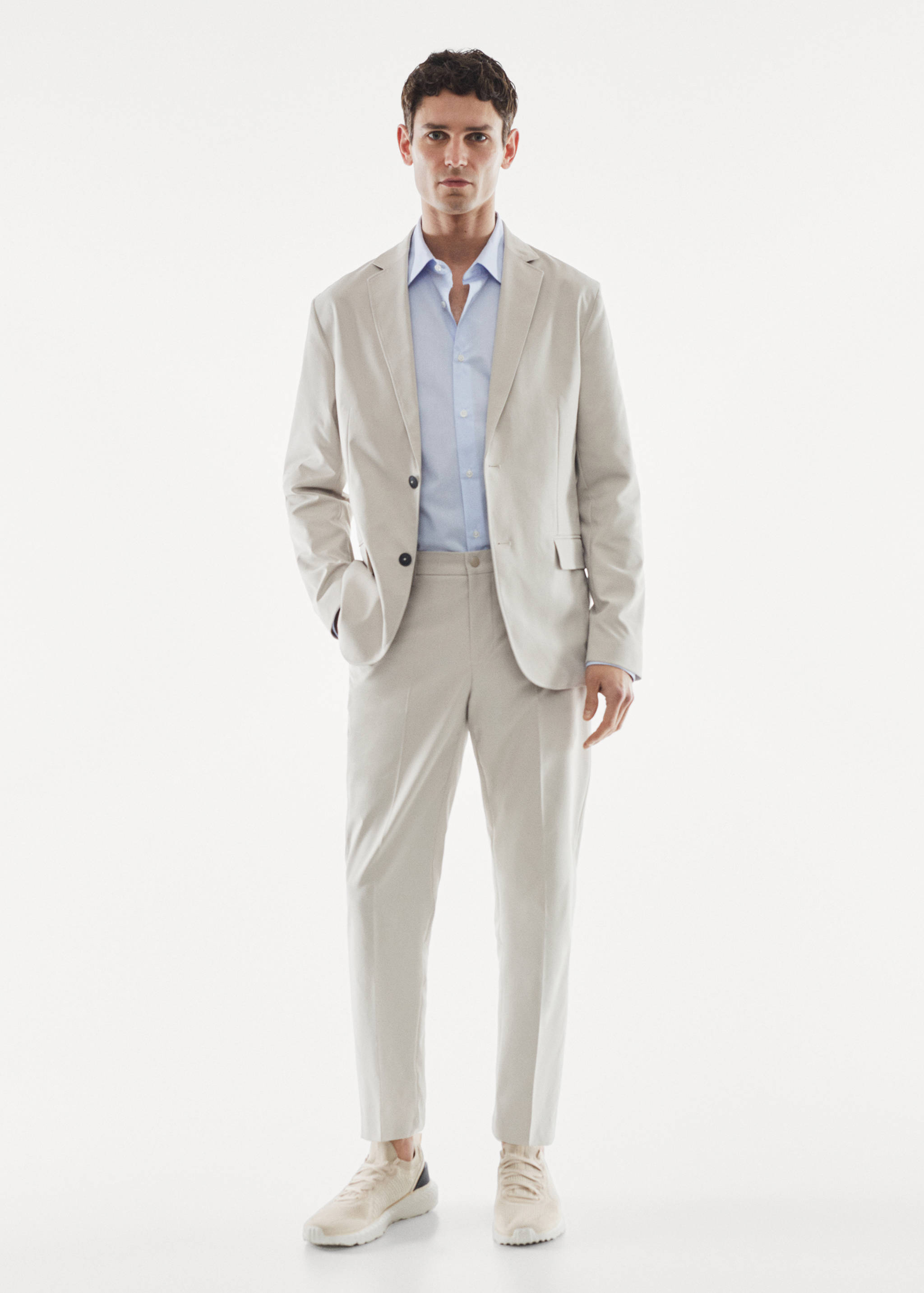 Pantalon costume slim fit tissu technique - Plan général