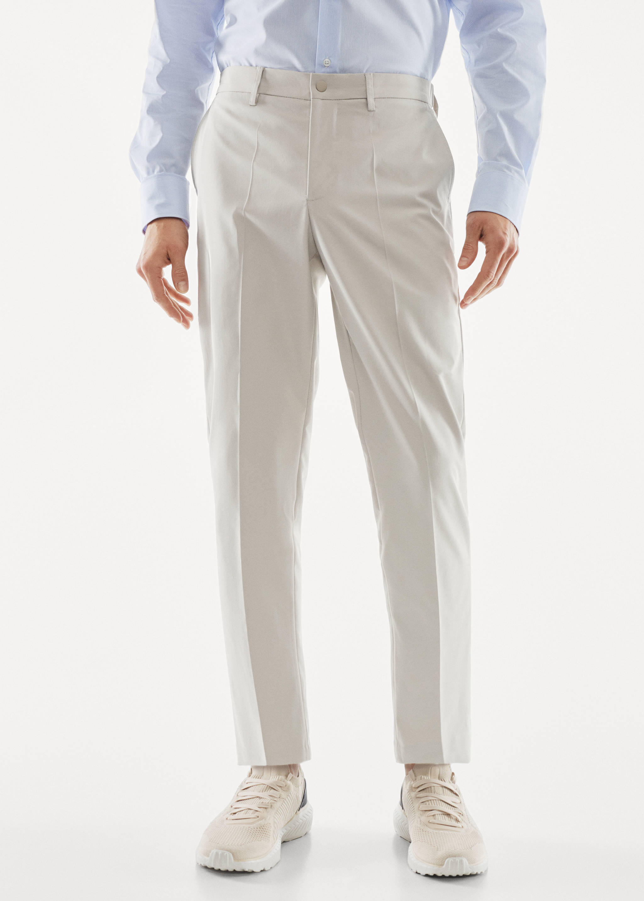 Pantalon costume slim fit tissu technique - Plan moyen