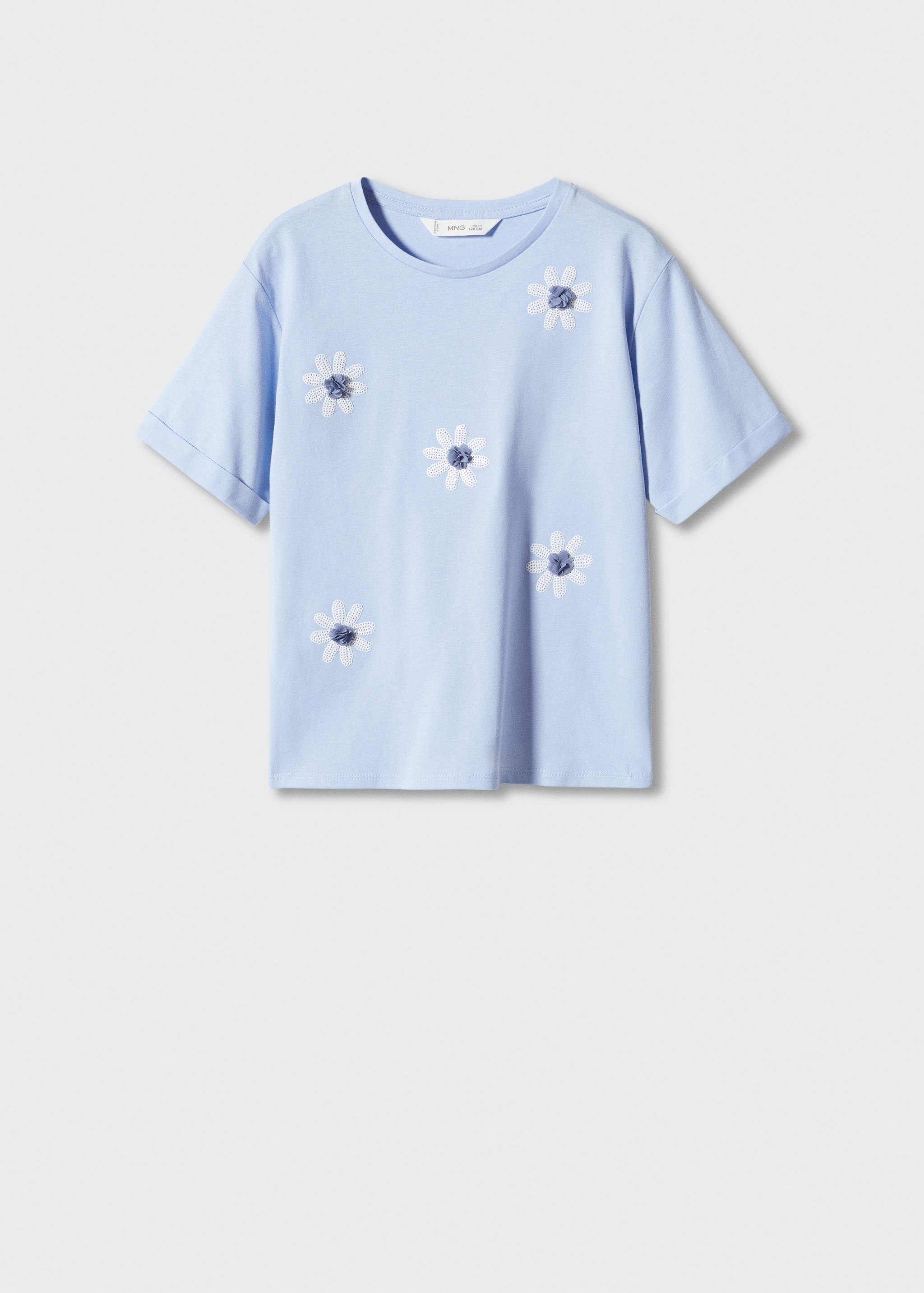 Gebloemd katoenen T-shirt - Artikel zonder model