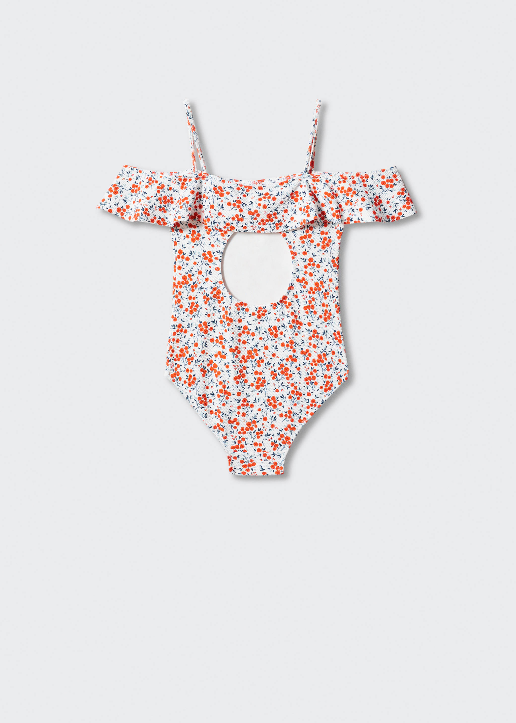 Ruffled floral print swimsuit - Reverse of the article