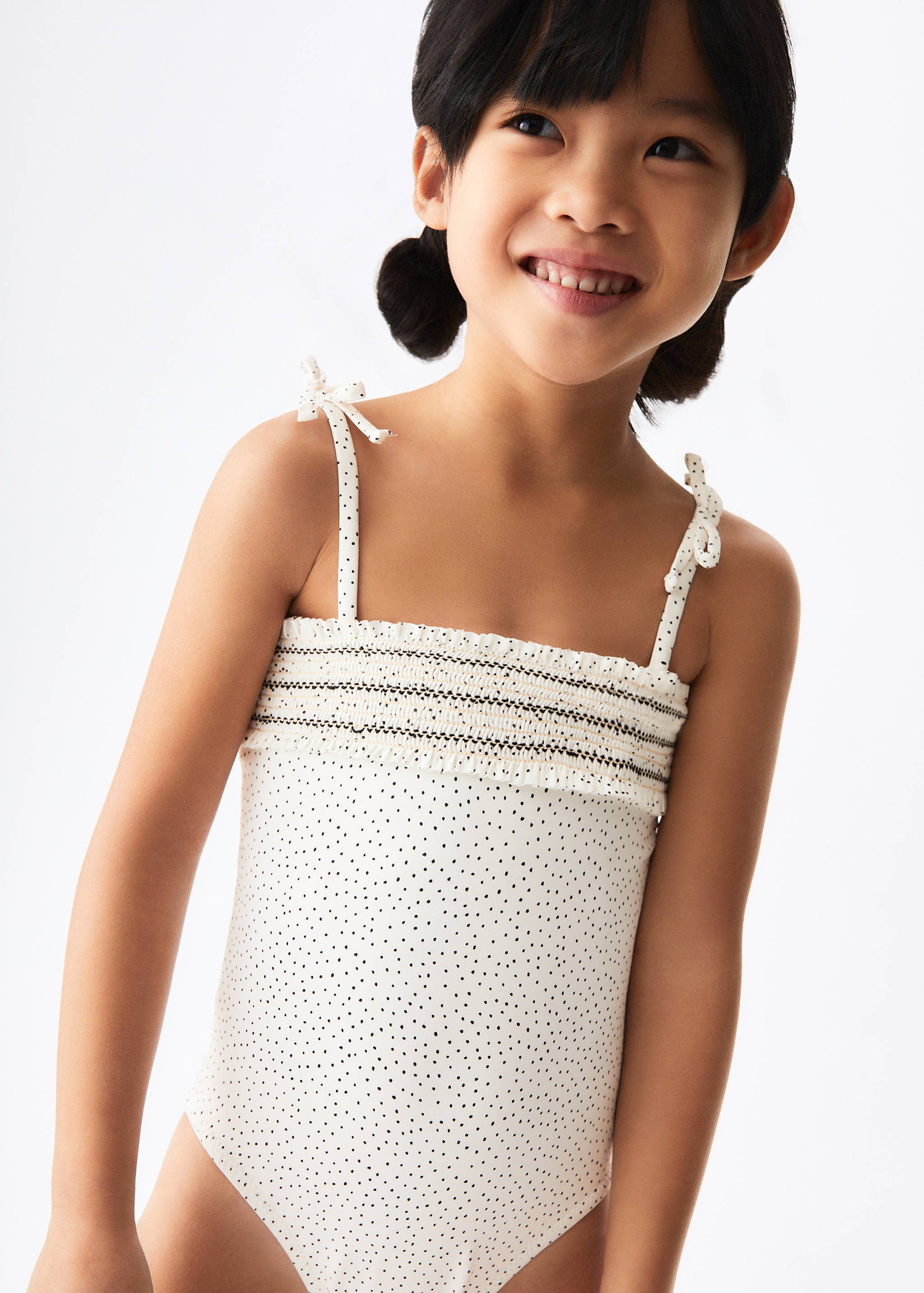 Gathered print swimsuit - Medium plane