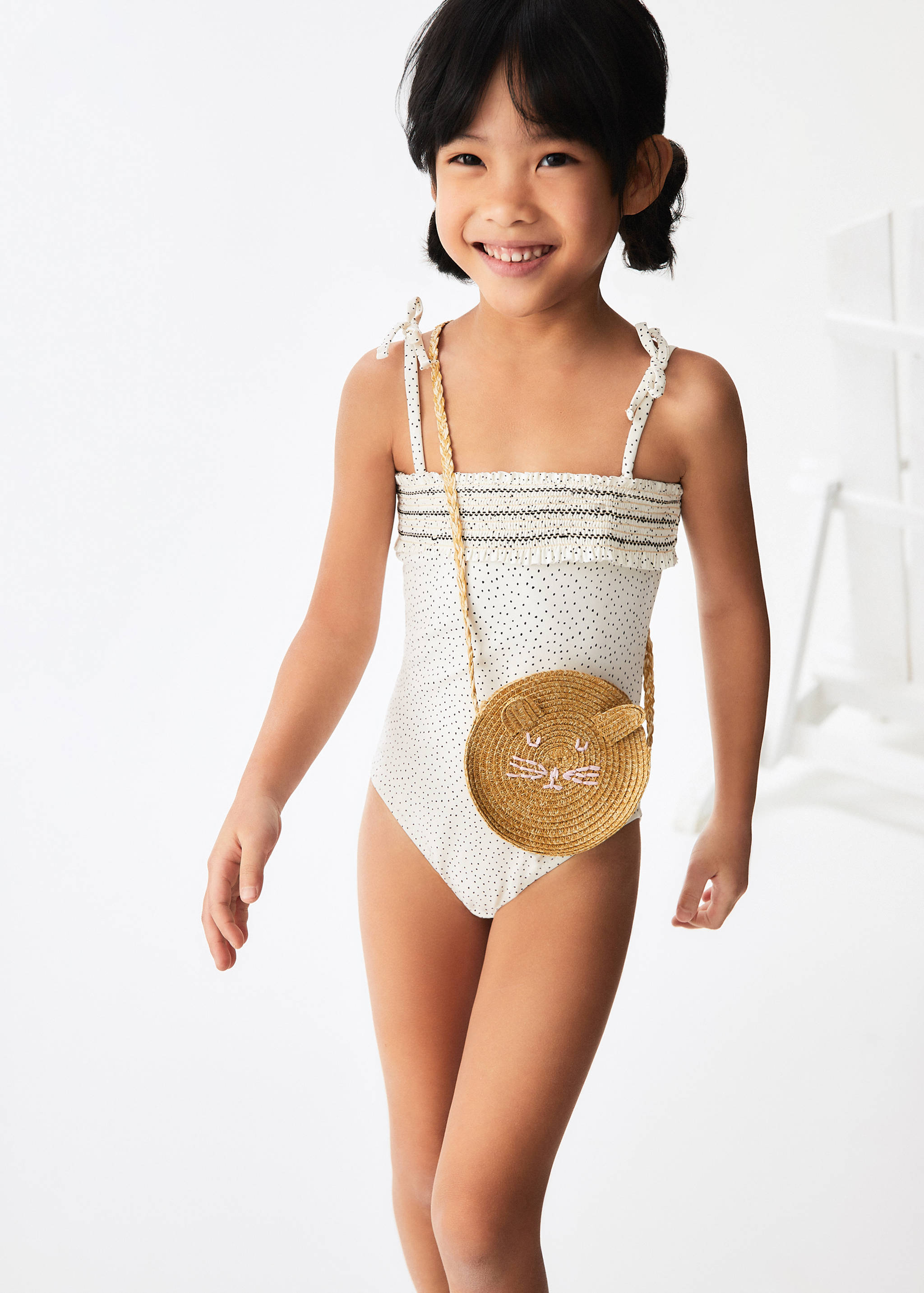 Gathered print swimsuit - Details of the article 2