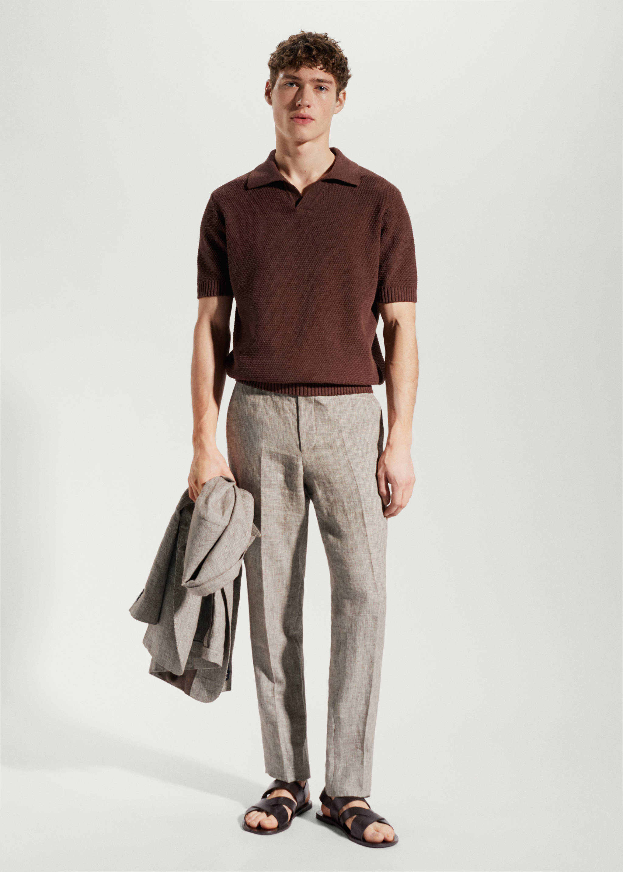 Pantalón traje 100% lino - Plano general