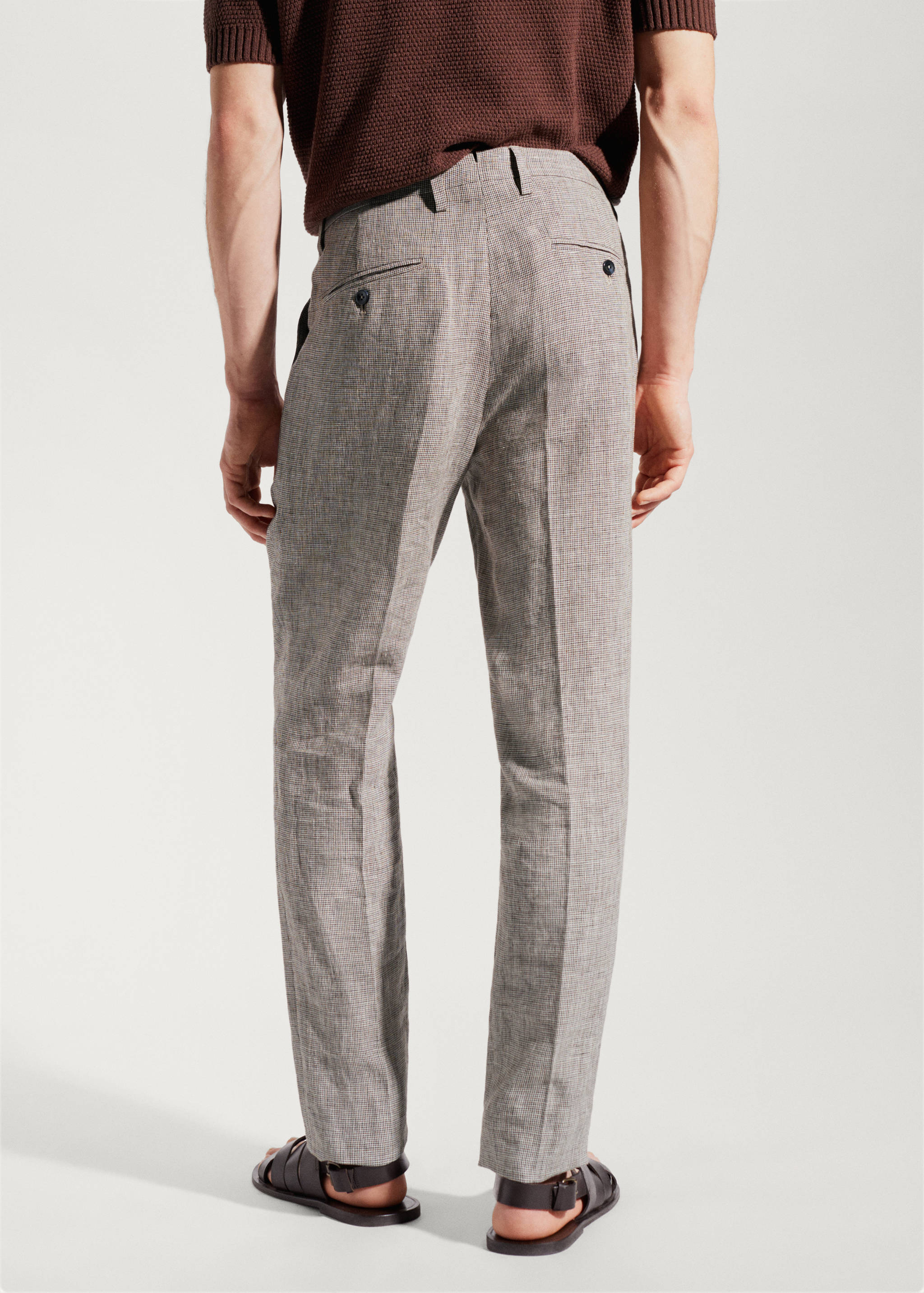 Pantalón traje 100% lino - Reverso del artículo