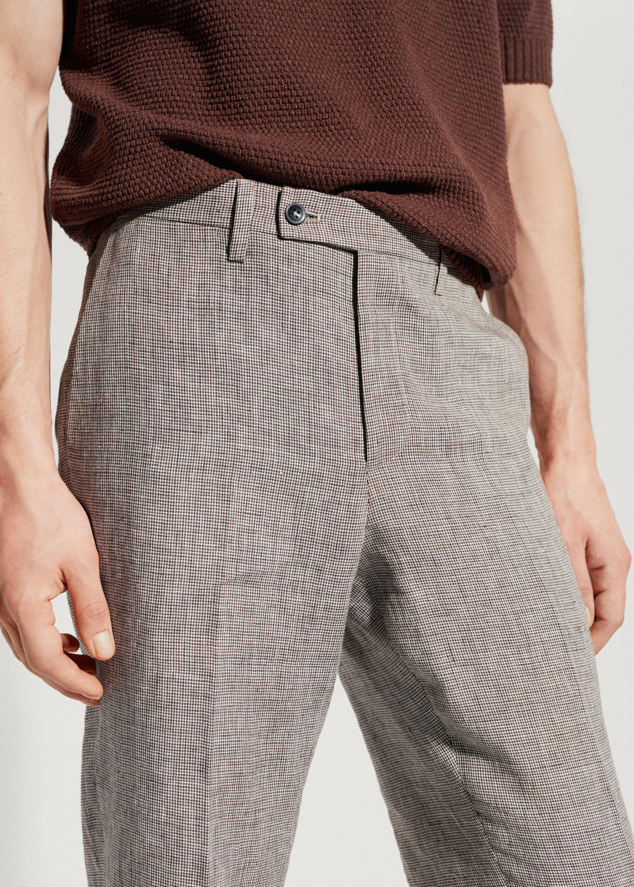 Pantalón traje 100% lino - Detalle del artículo 1