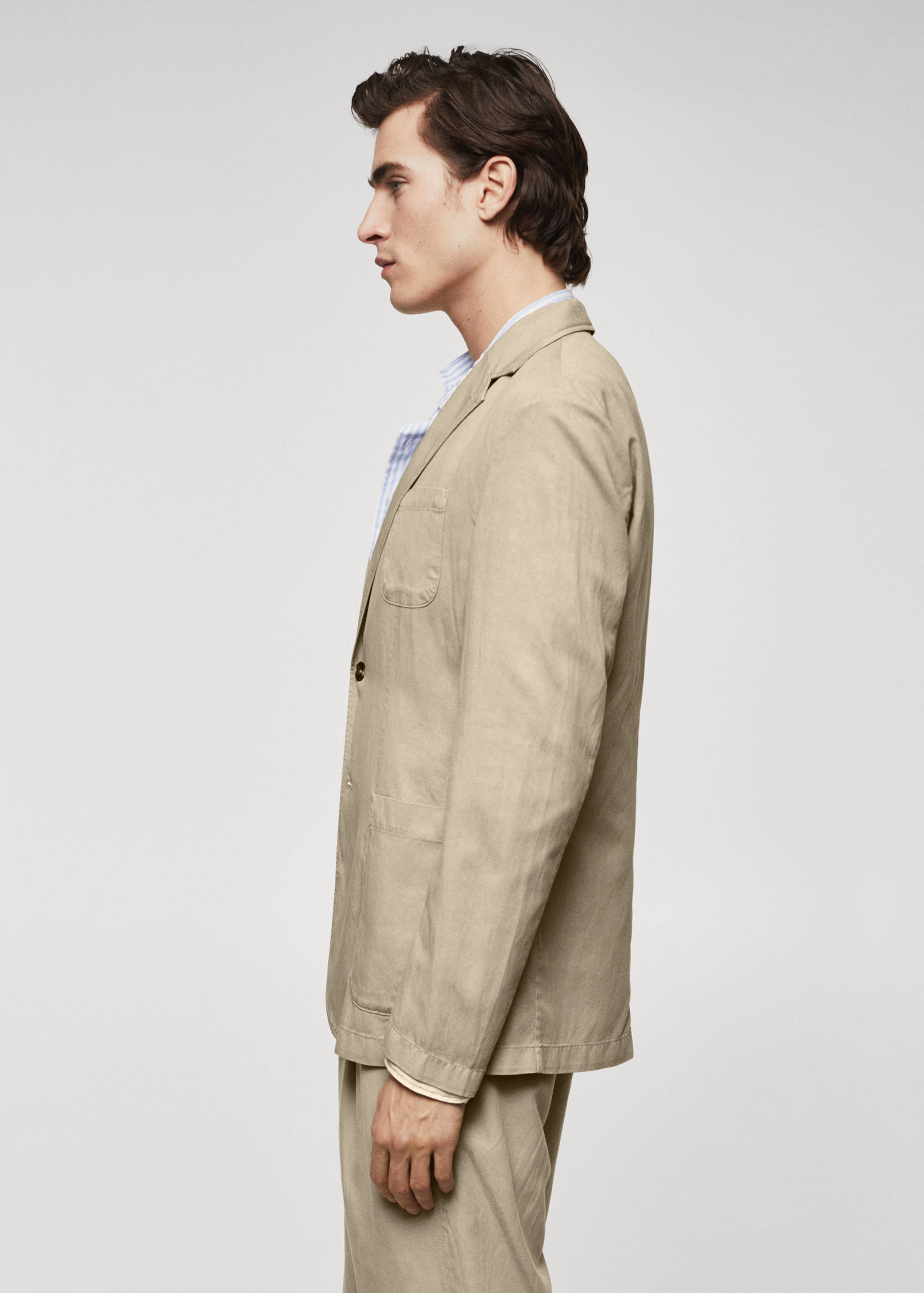 Slim Fit Blazer aus Leinen mit Baumwolle - Detail des Artikels 2