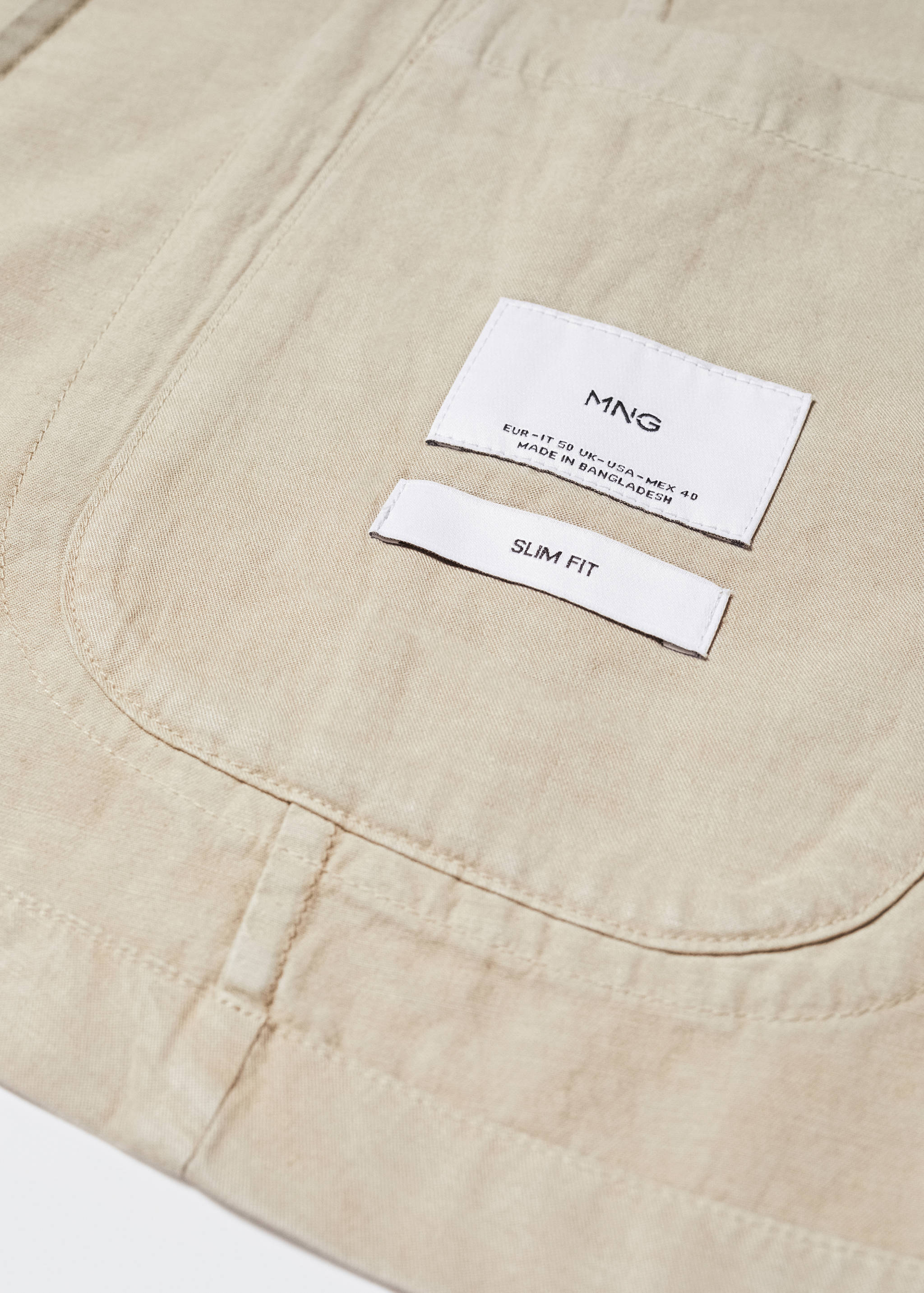 Slim Fit Blazer aus Leinen mit Baumwolle - Detail des Artikels 8