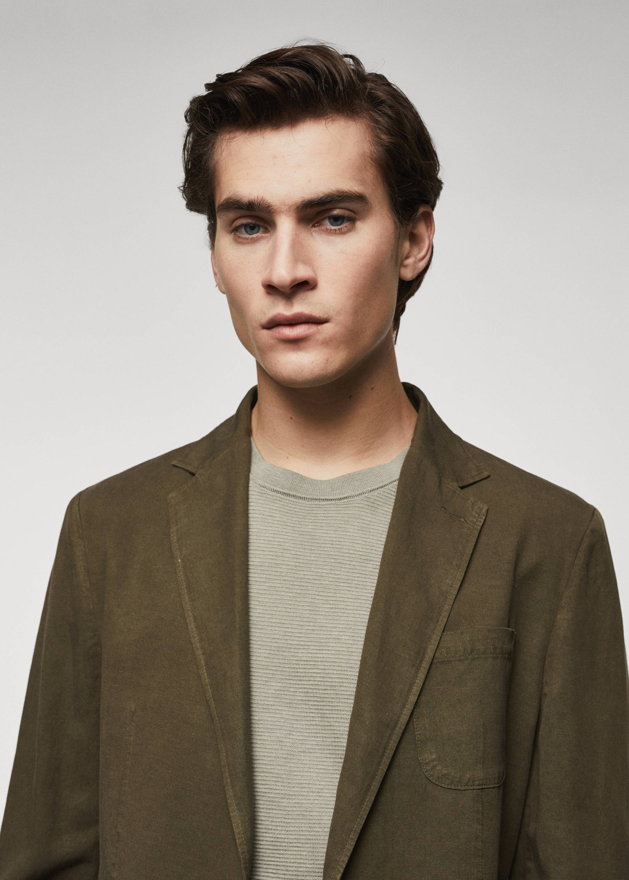 Slim Fit Blazer aus Leinen mit Baumwolle - Detail des Artikels 1