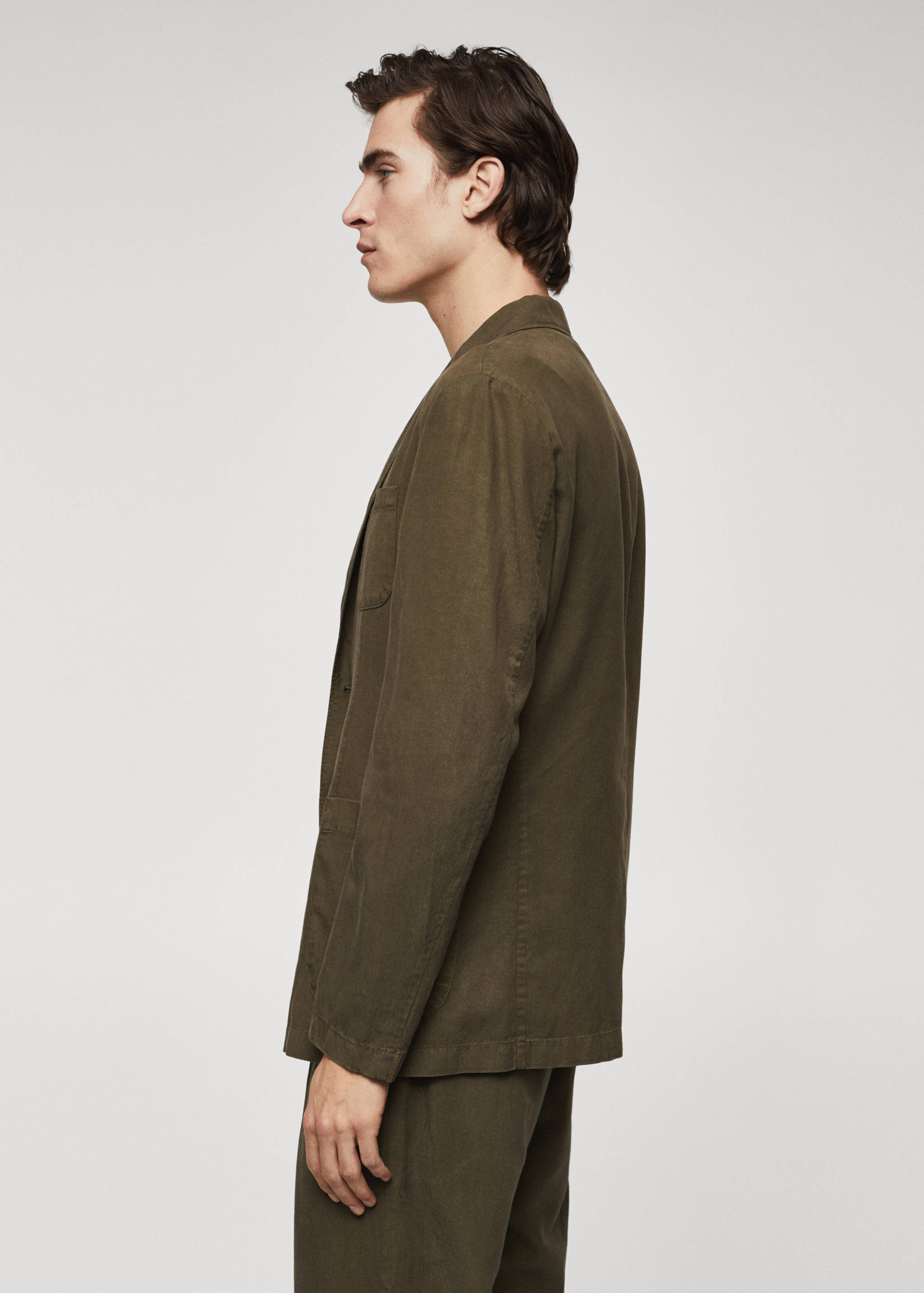 Slim Fit Blazer aus Leinen mit Baumwolle - Detail des Artikels 2