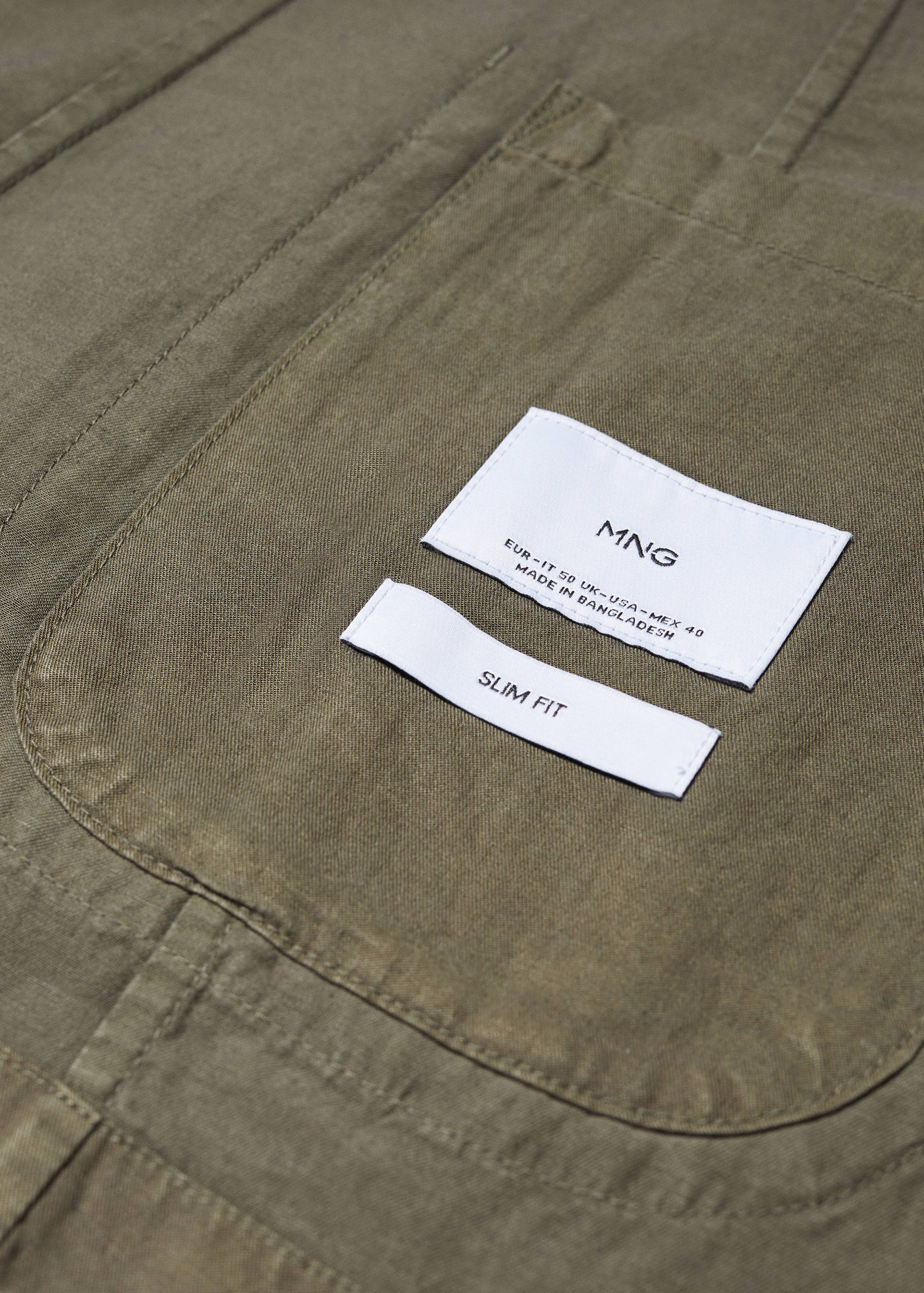 Slim Fit Blazer aus Leinen mit Baumwolle - Detail des Artikels 8