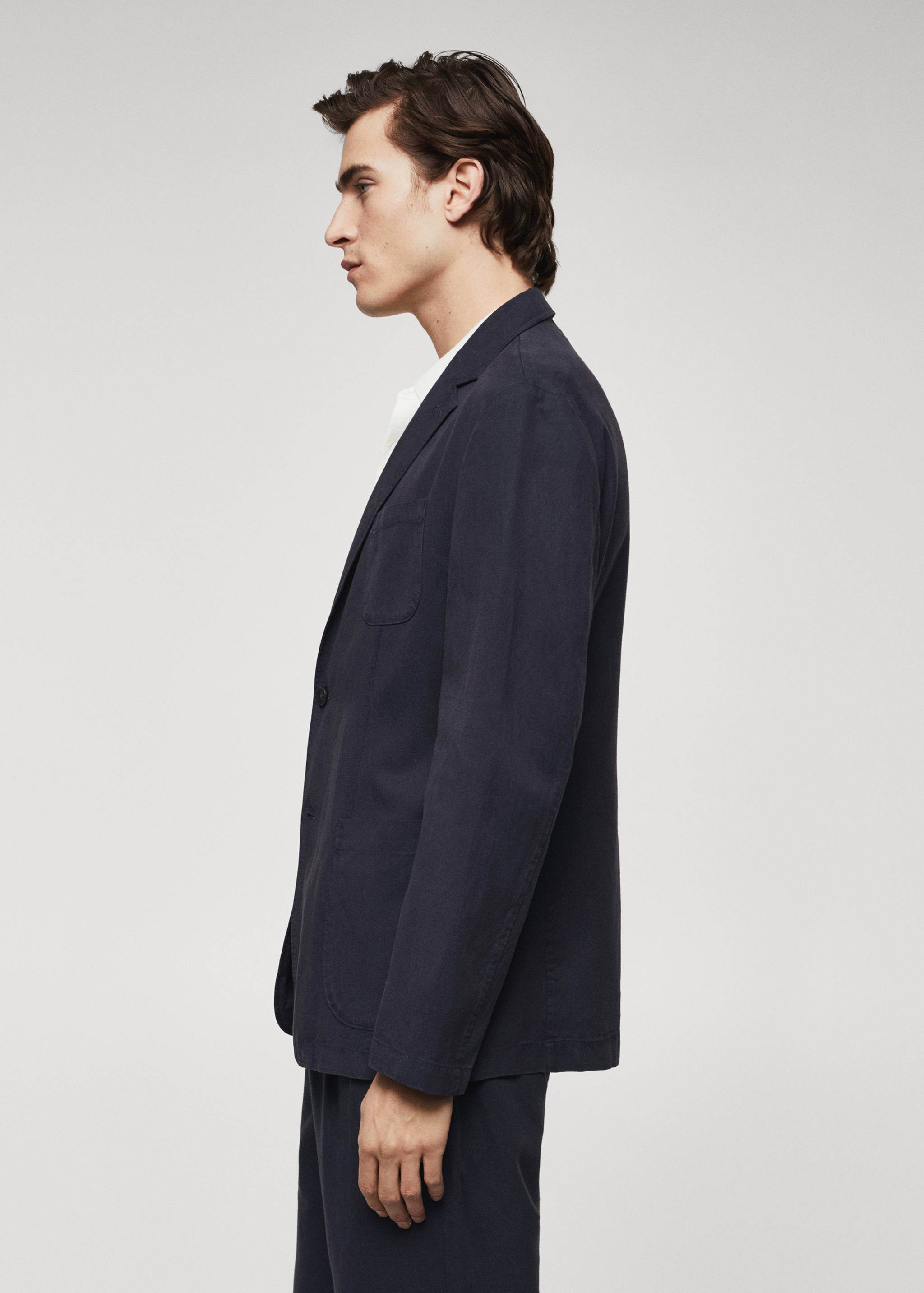 Slim Fit Blazer aus Leinen mit Baumwolle - Detail des Artikels 2