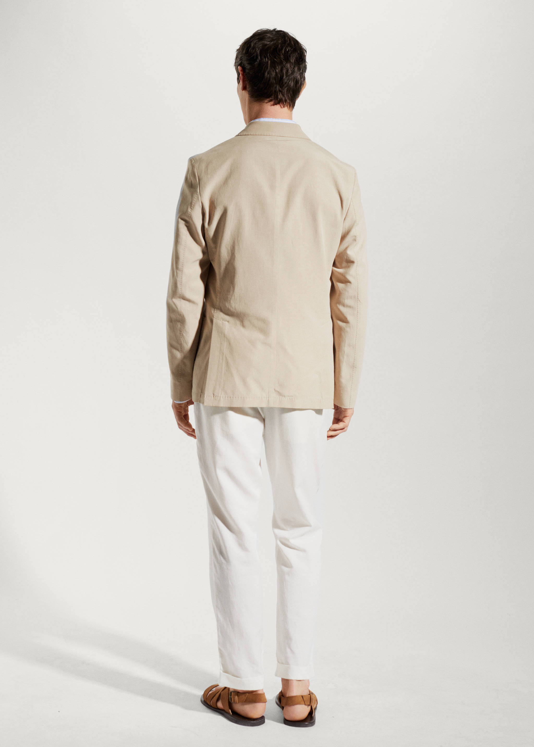 Katoenen slim fit blazer - Achterkant van het artikel