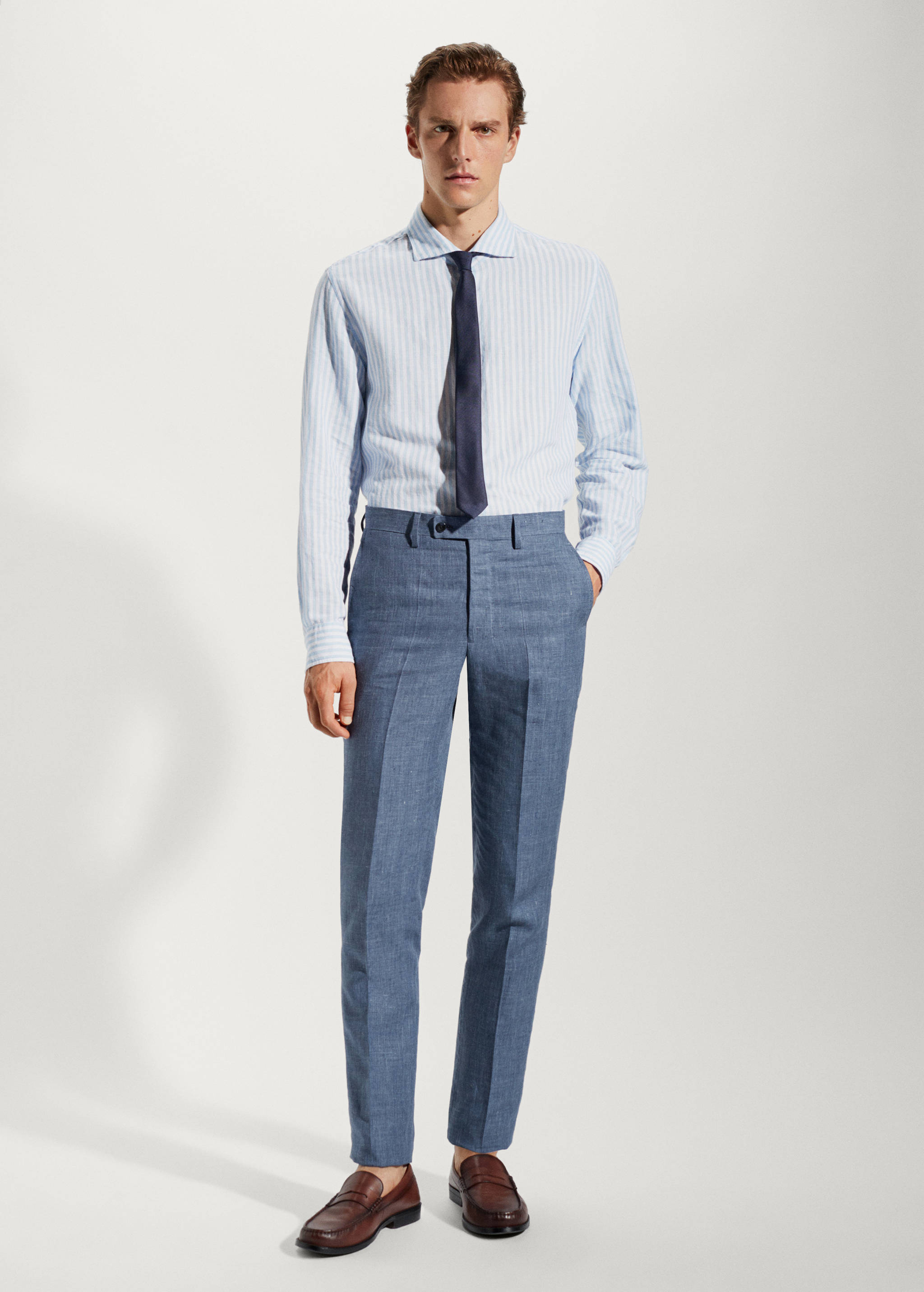 100% linen suit trousers - General plane