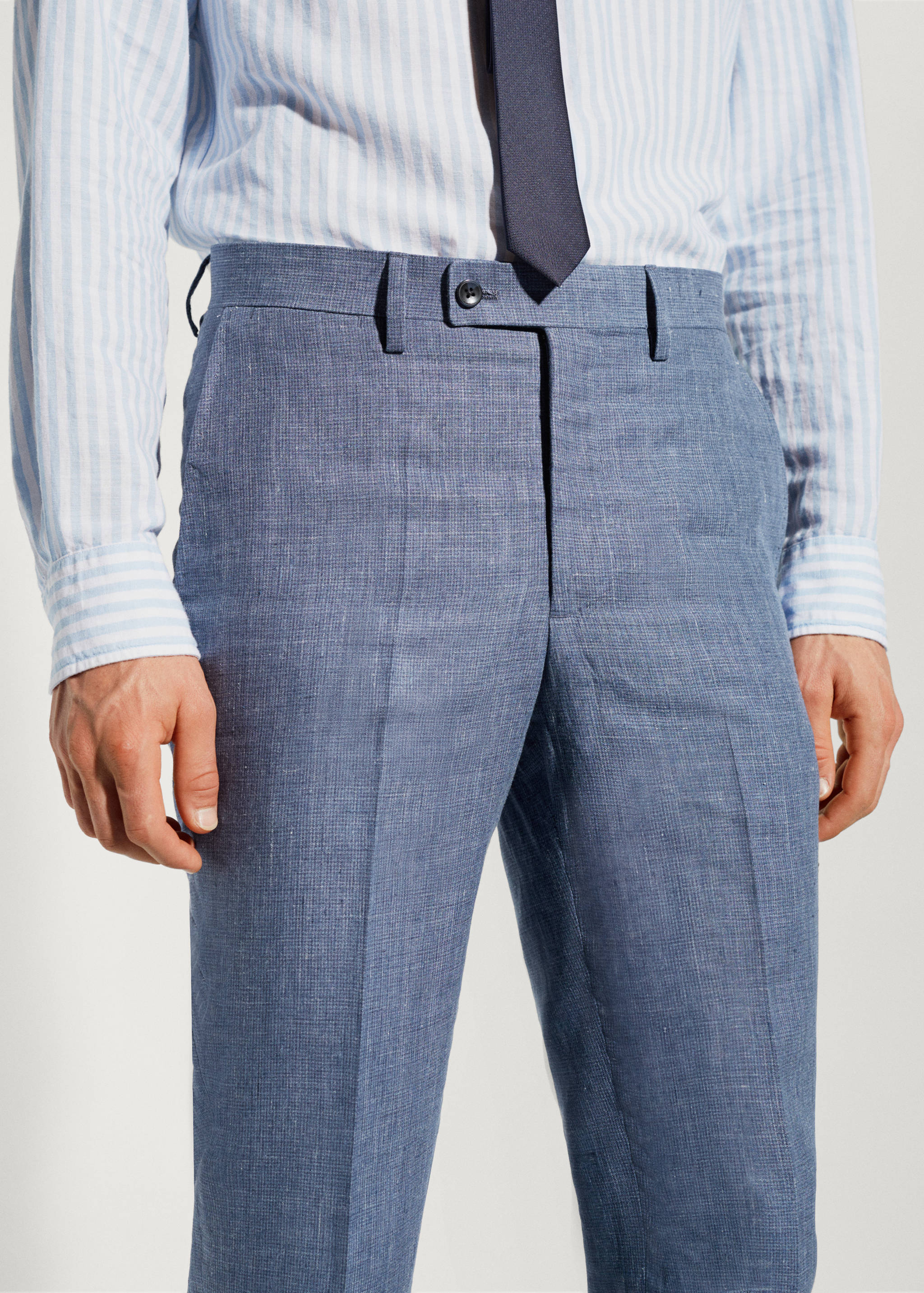 100% linen suit trousers - Details of the article 1